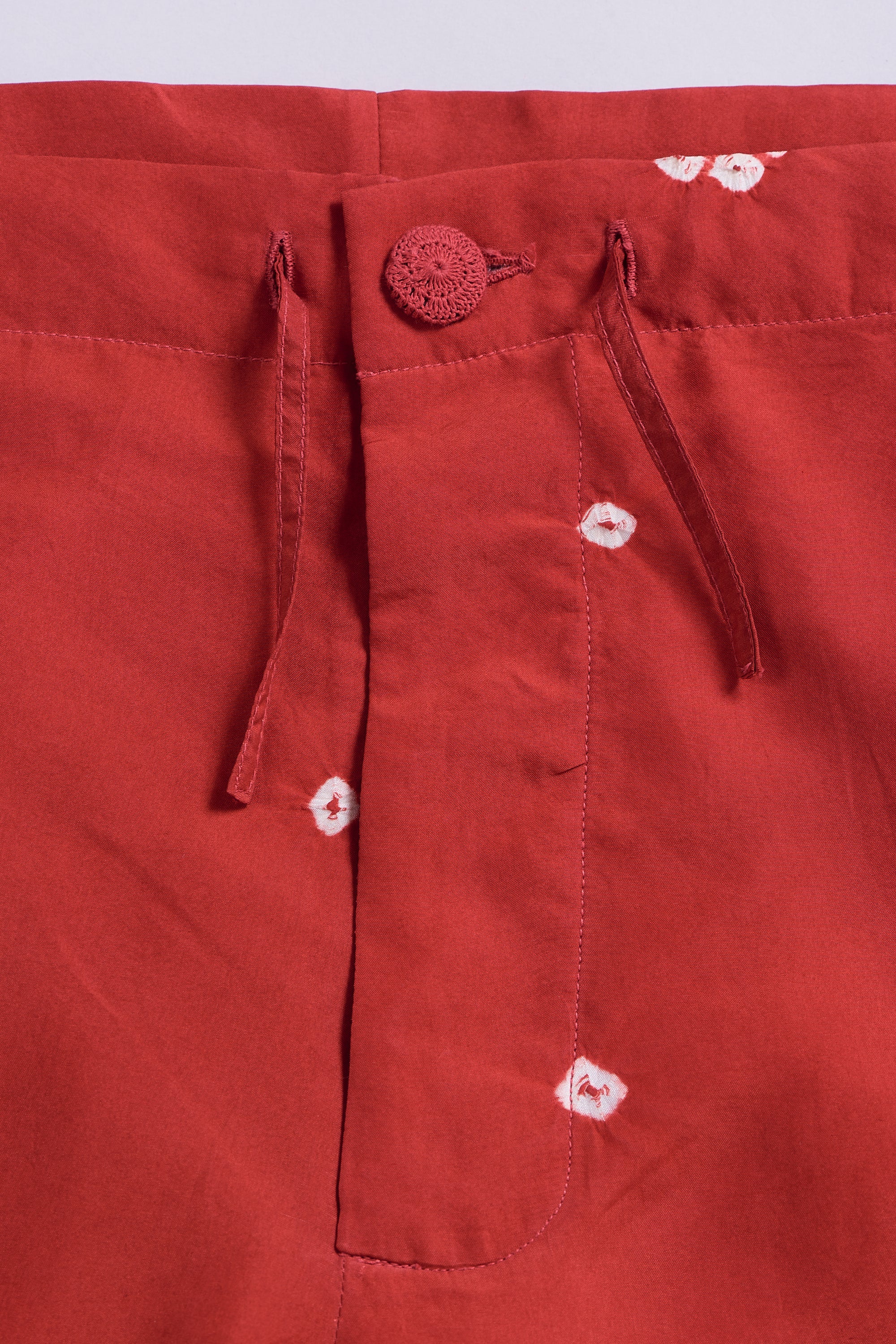 RED SILK BANDHANI PANTS