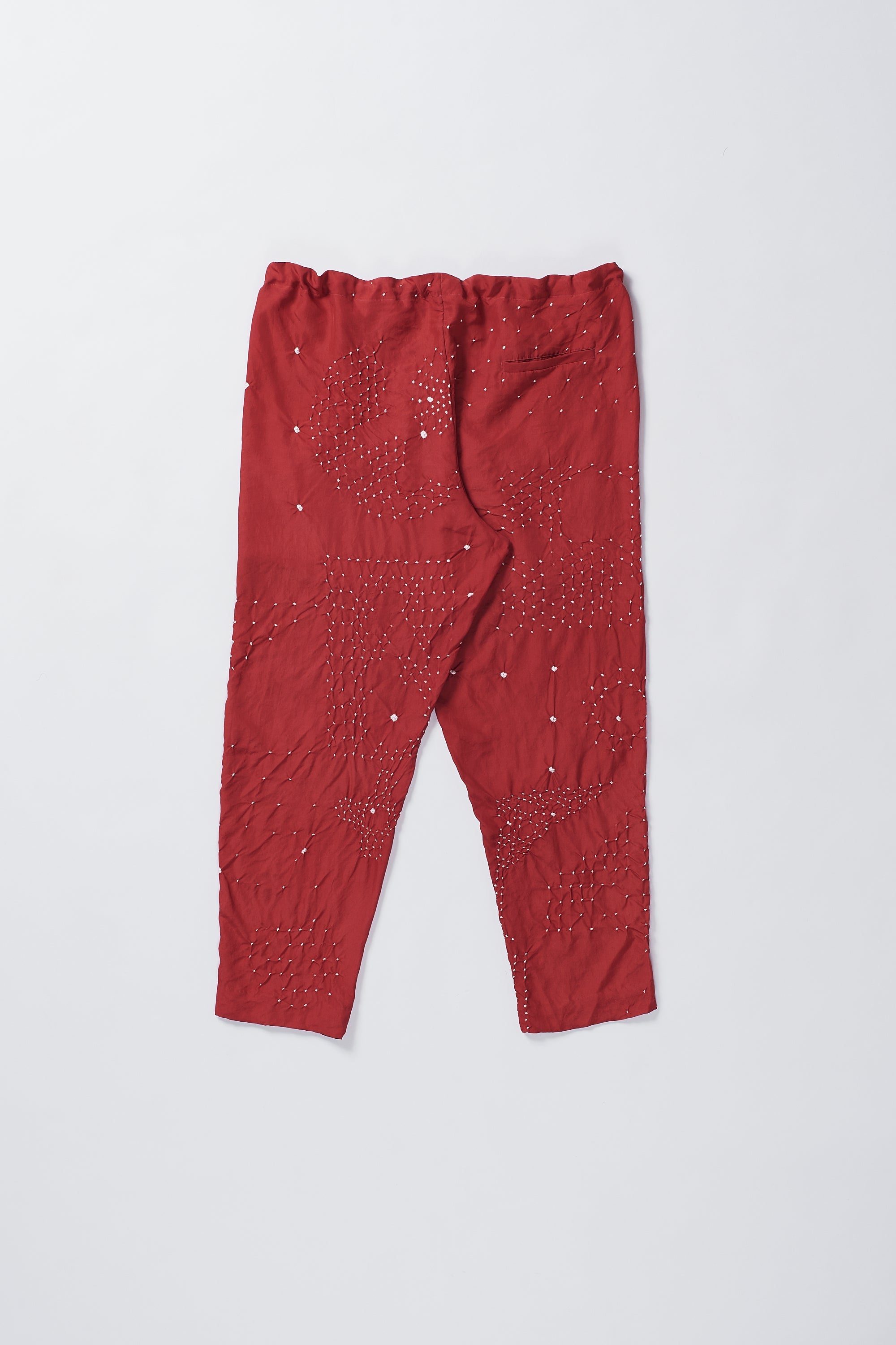 CRIMSON PINK SILK BANDHANI UNISEX PANT