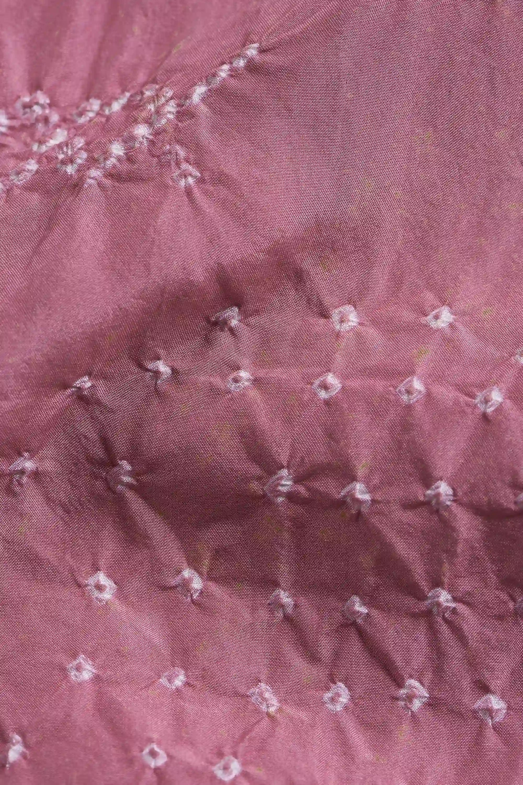 FUSCHIA PINK SILK BANDHANI WOMEN DRESS