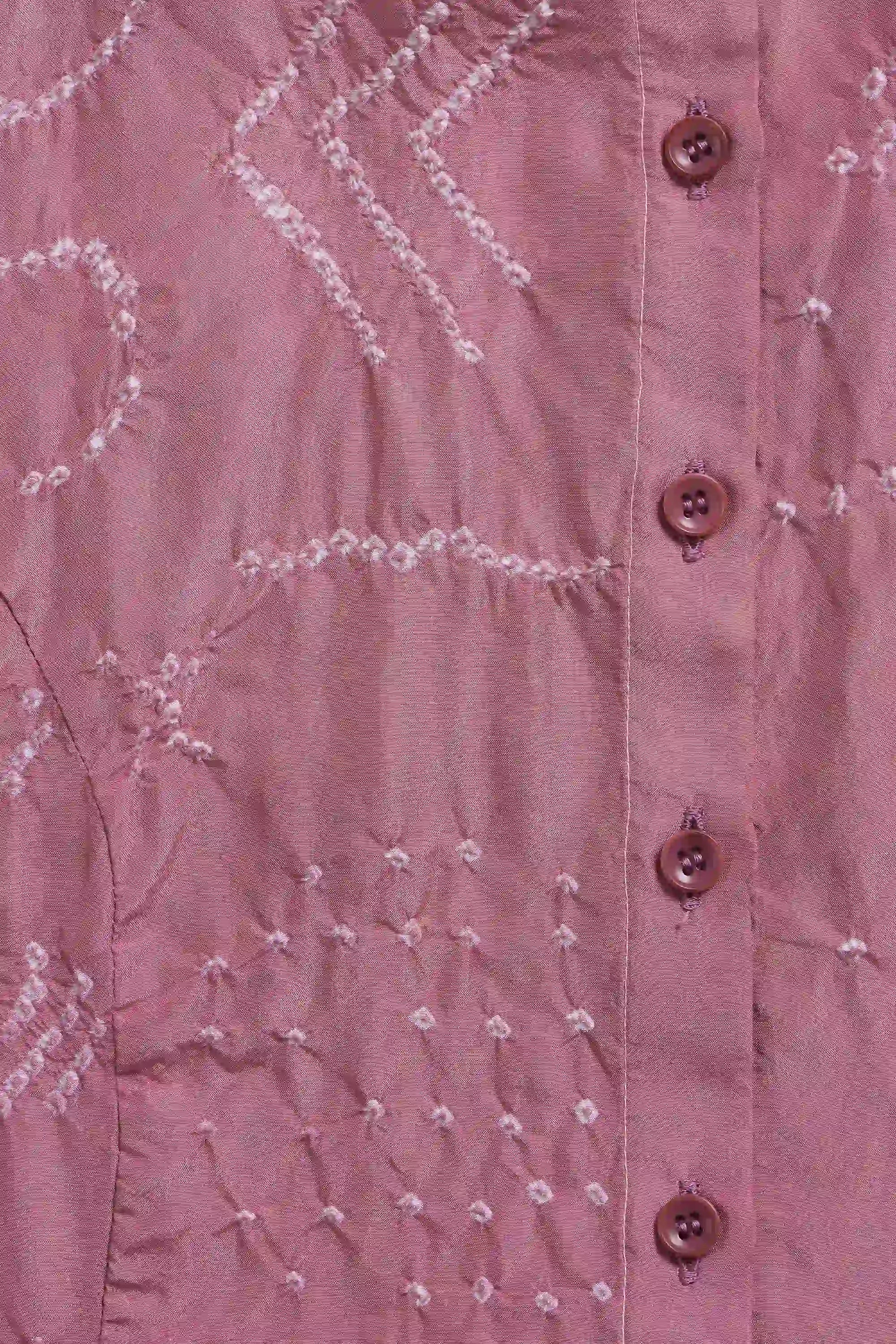 FUSCHIA PINK SILK BANDHANI WOMEN DRESS