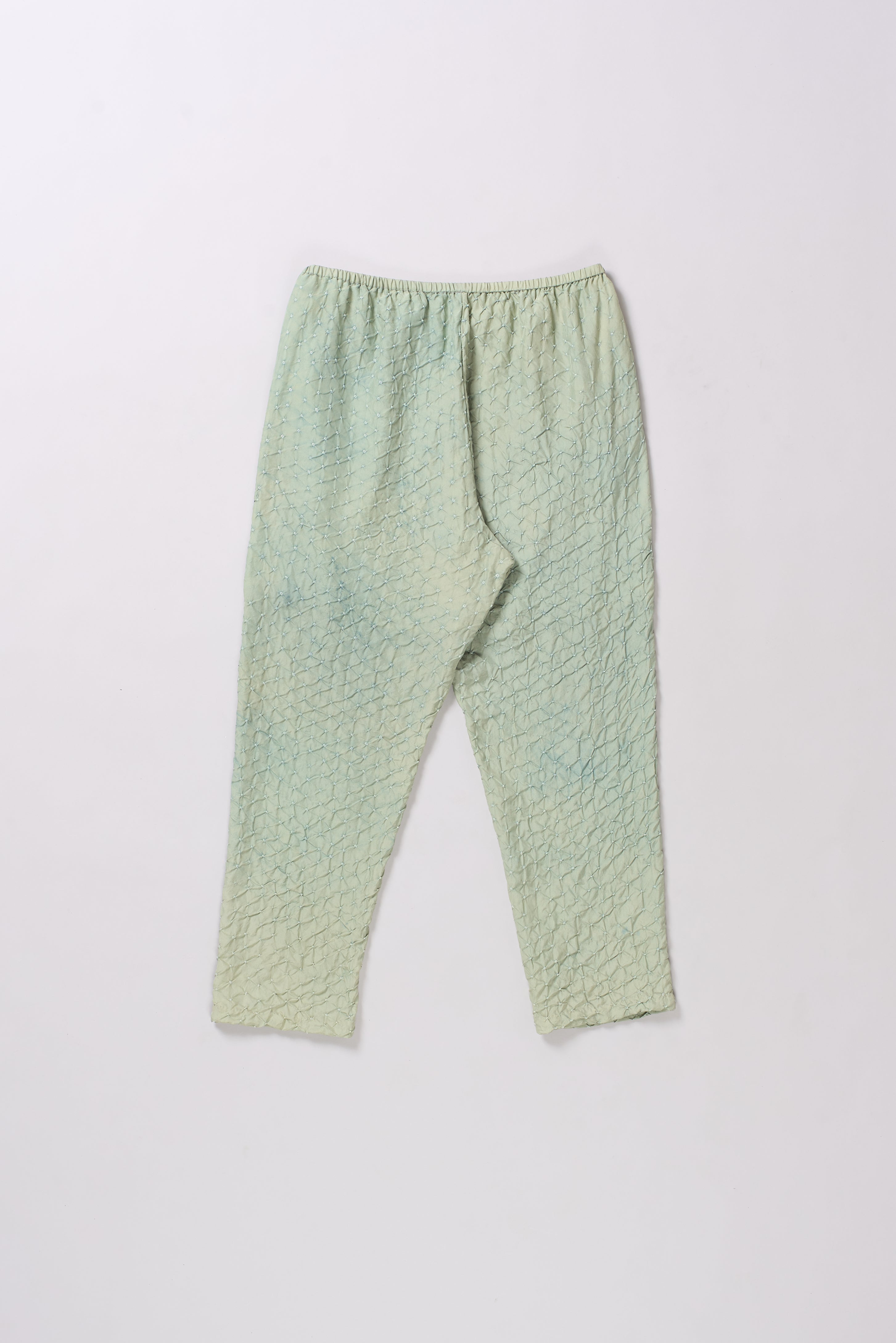 OCEAN BLUE SILK BANDHANI PANTS