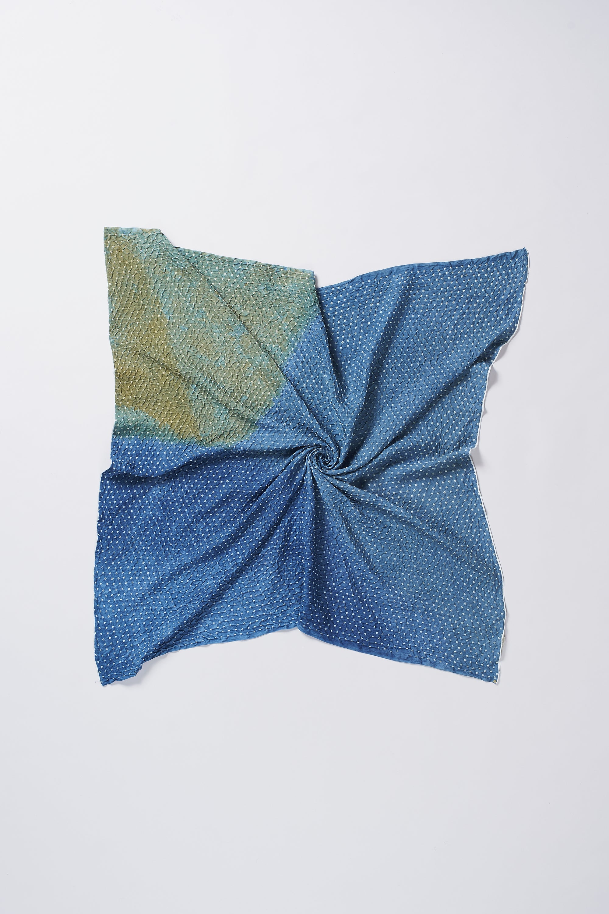 MULTI COLOUR MINIATURE BANDHANI SQUARE SILK SCARF