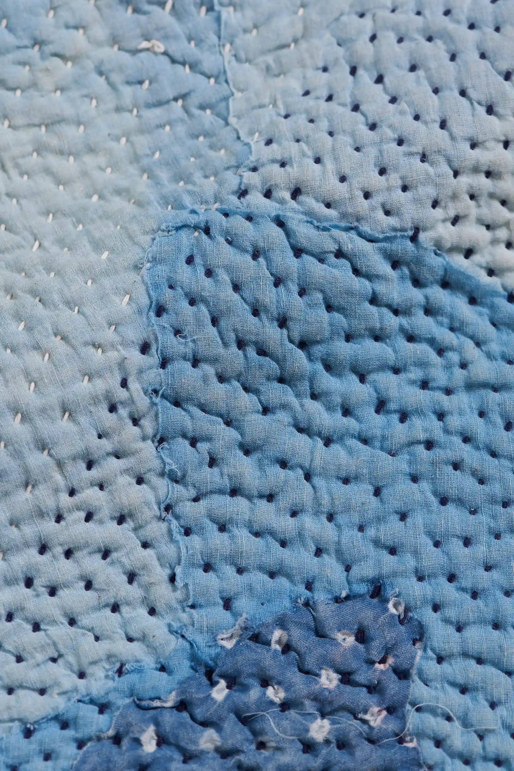 Close-up of quilt with patchwork