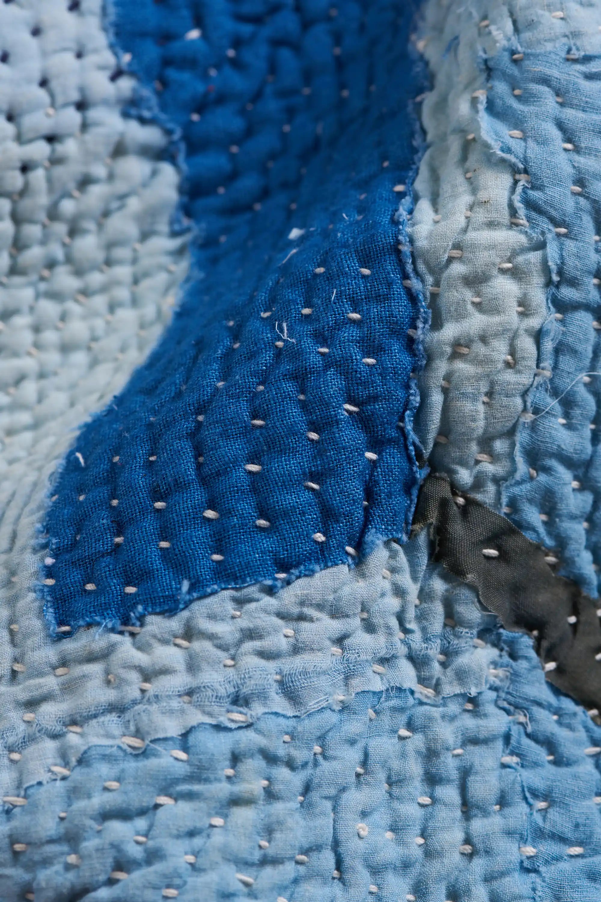 Fabric close-up with kanthawork