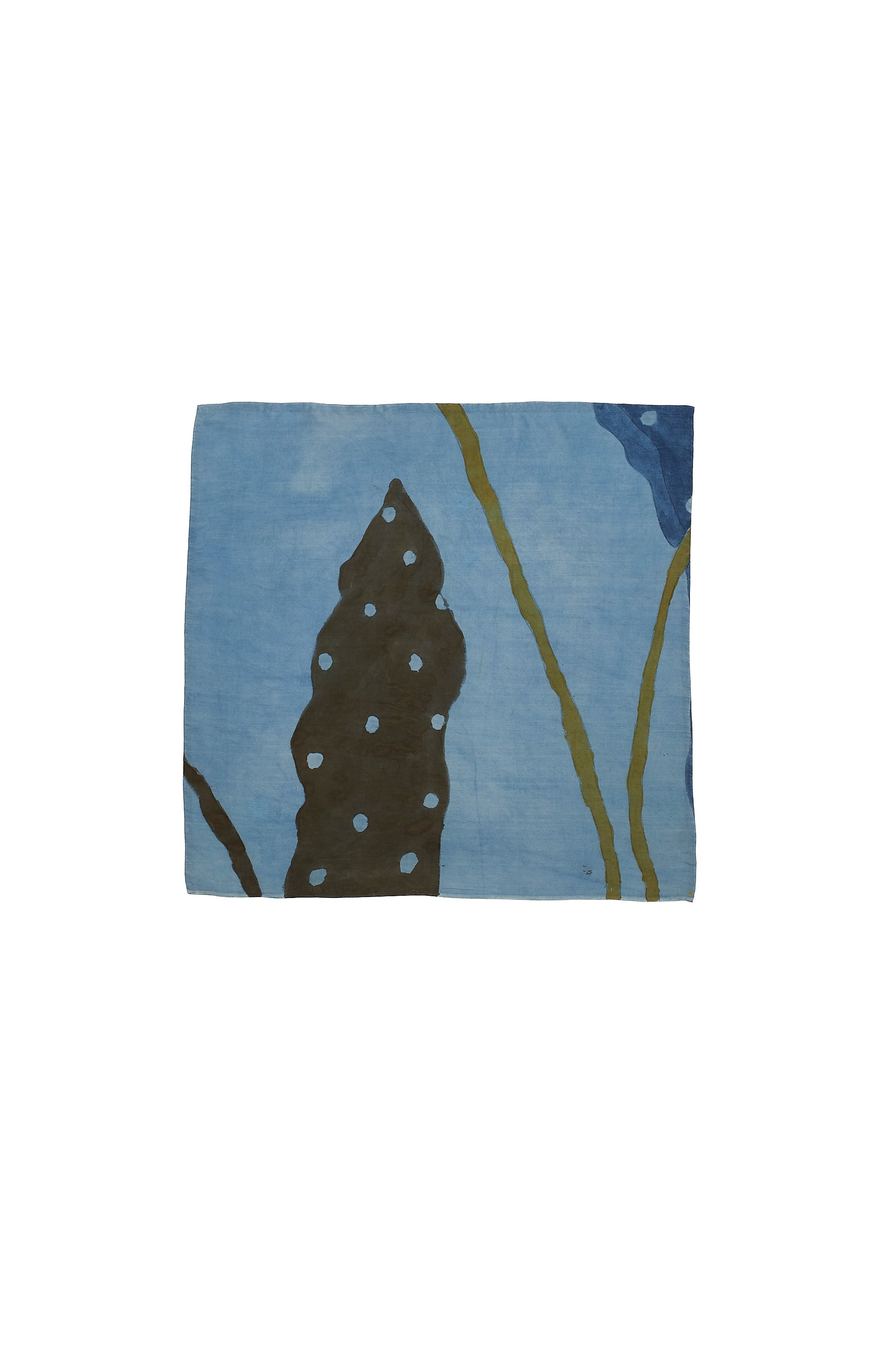 LIGHT INDIGO SILK HAND PAINTED SCARF