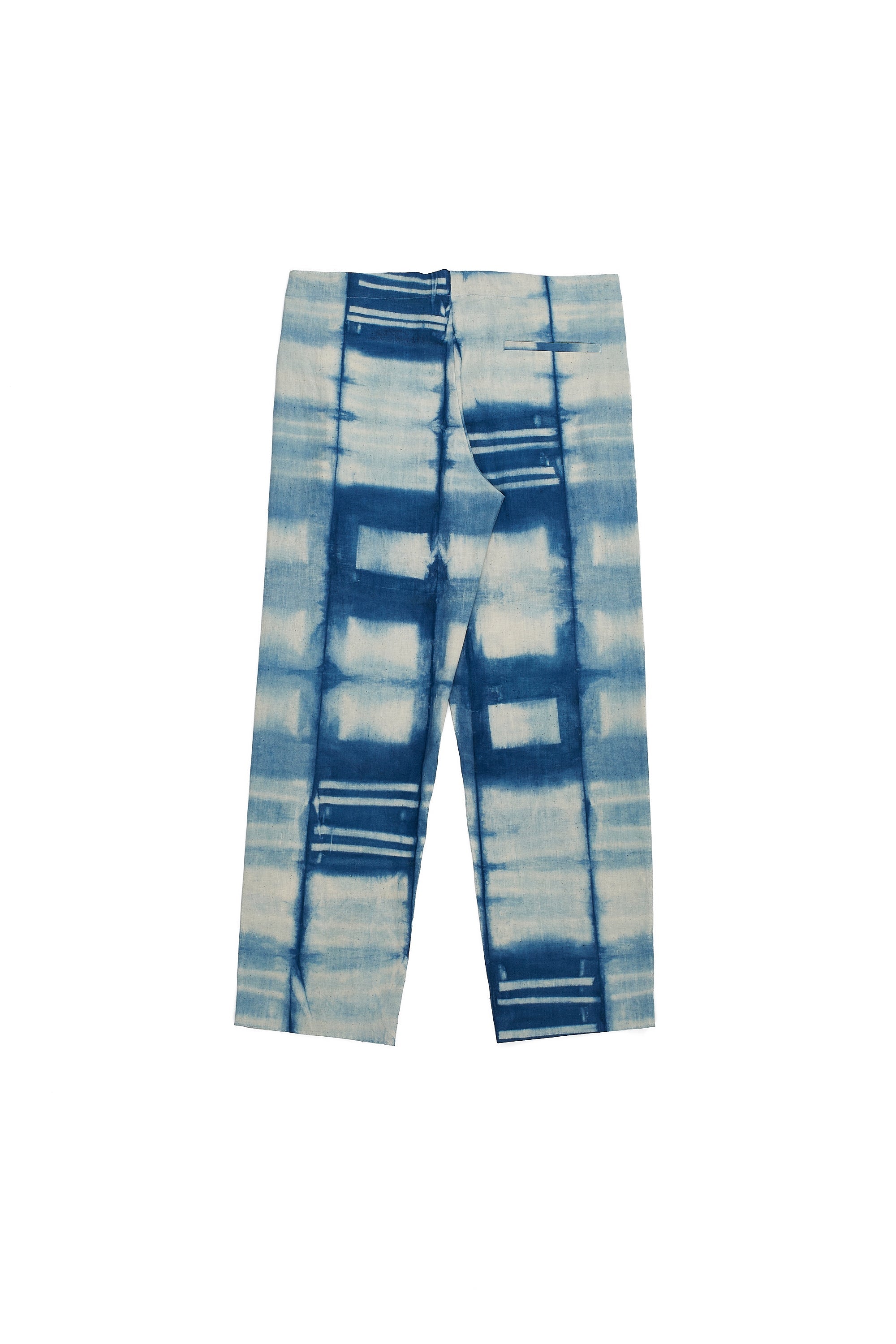LIGHT INDIGO COTTON CLAMP DYE TROUSER