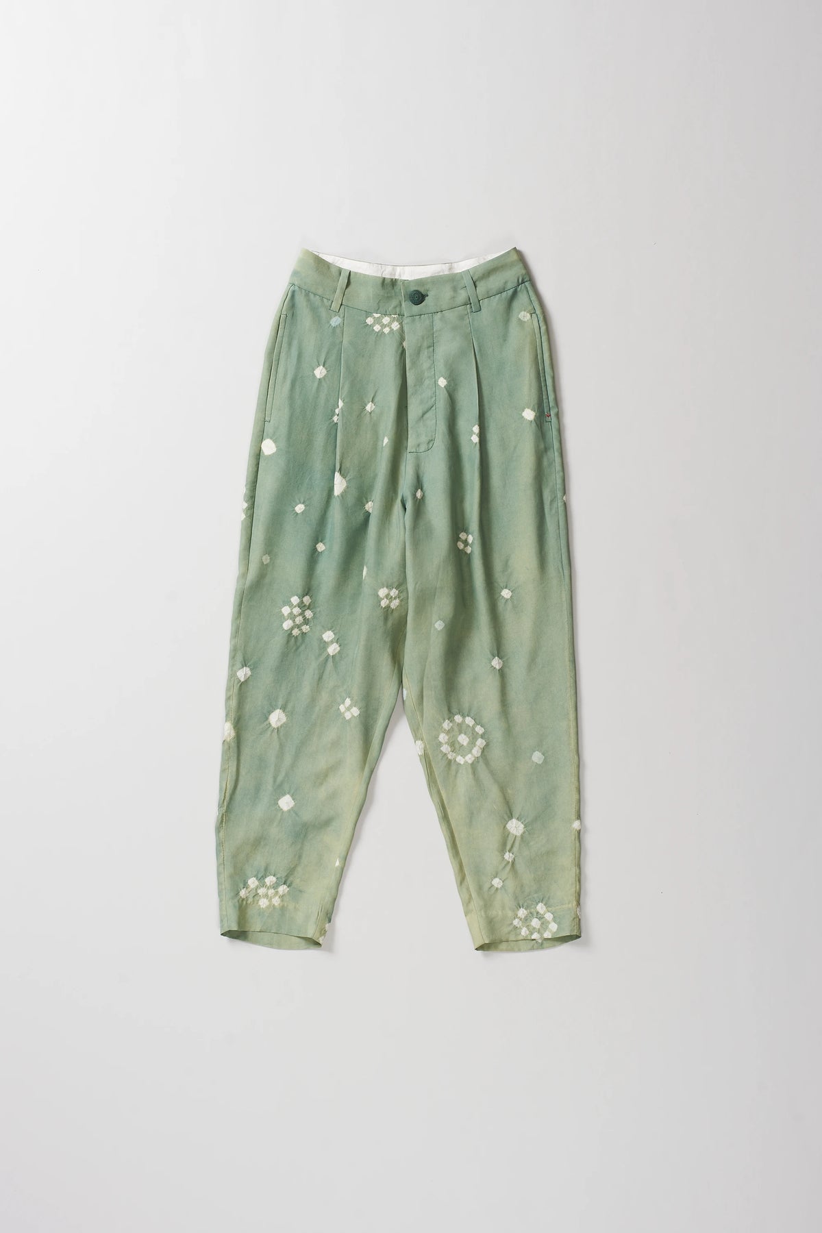 Olive Green Silk Trouser