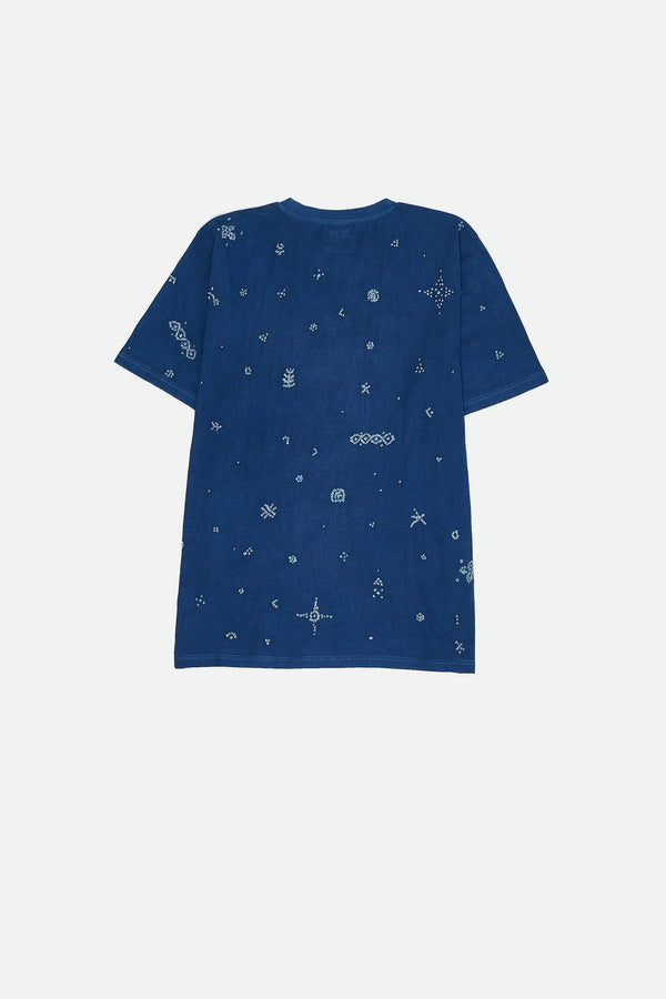 MEDIUM INDIGO FINE COTTON BANDHANI UNISEX T-SHIRT