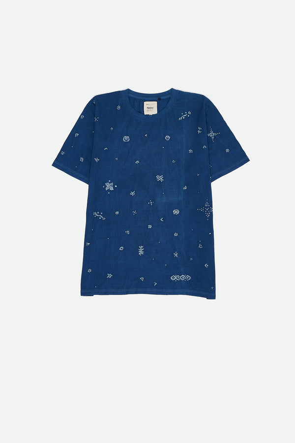 MEDIUM INDIGO FINE COTTON BANDHANI UNISEX T-SHIRT