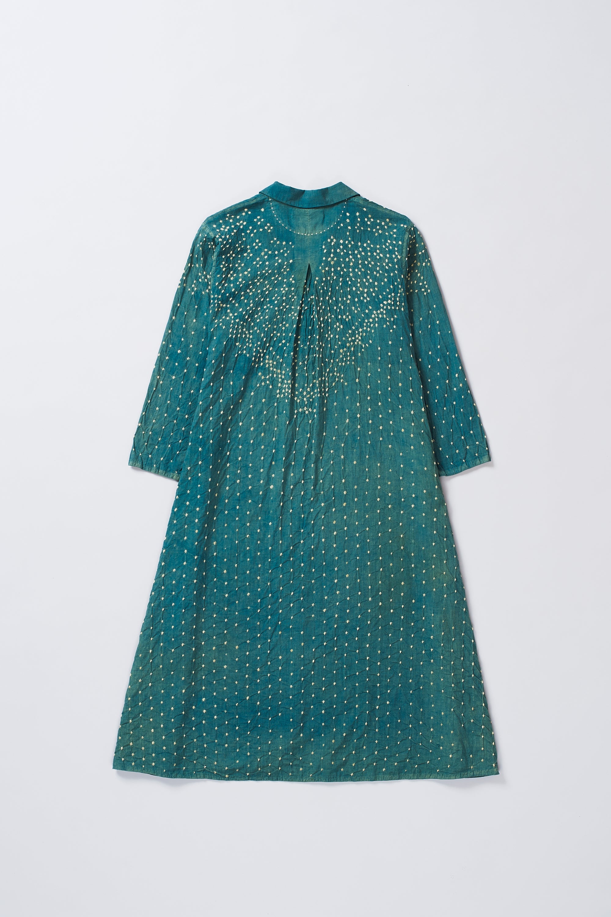 BOTTLE GREEN BANDHANI DRESS