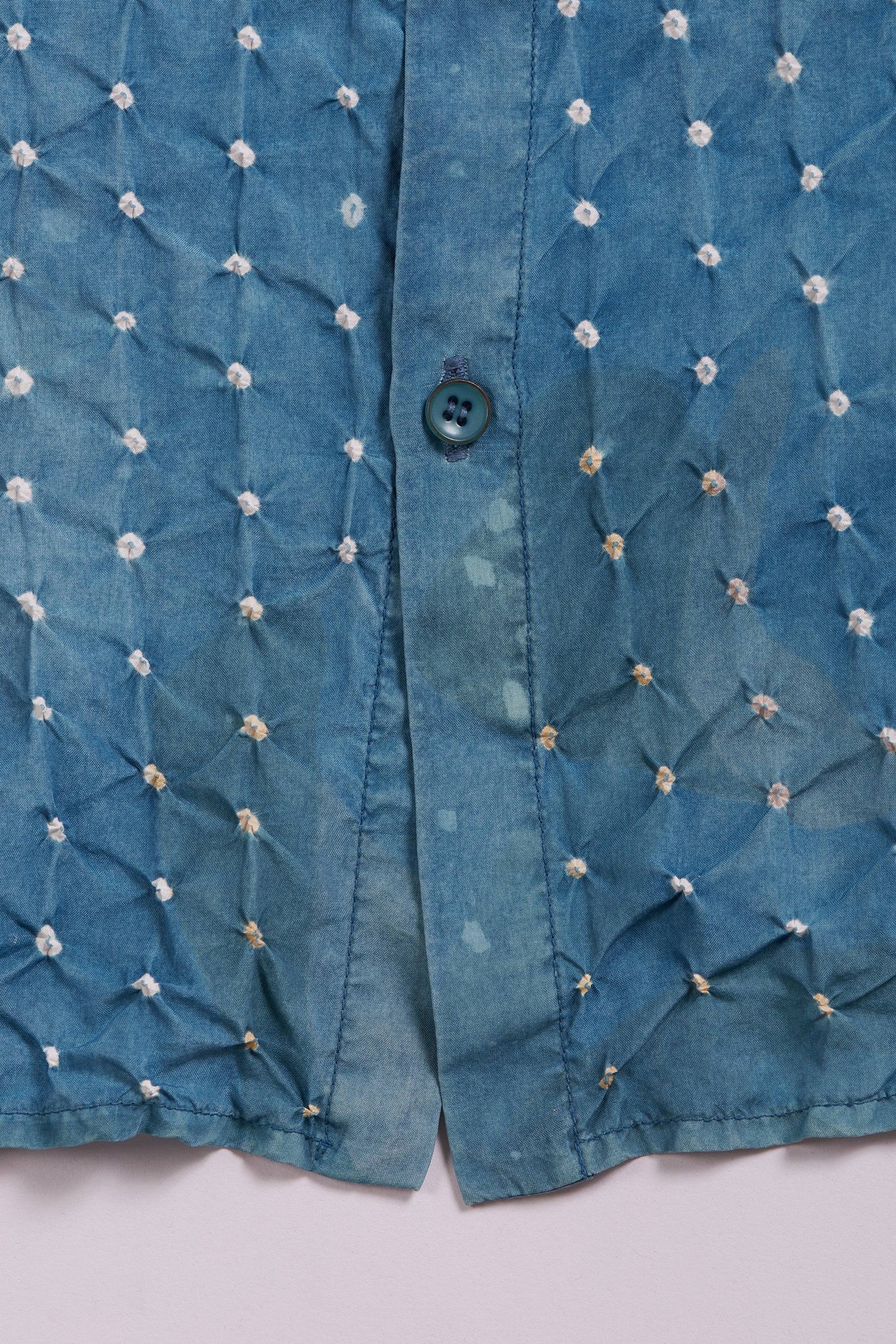 INDIGO SCREEN PRINTED SILK SHIRT