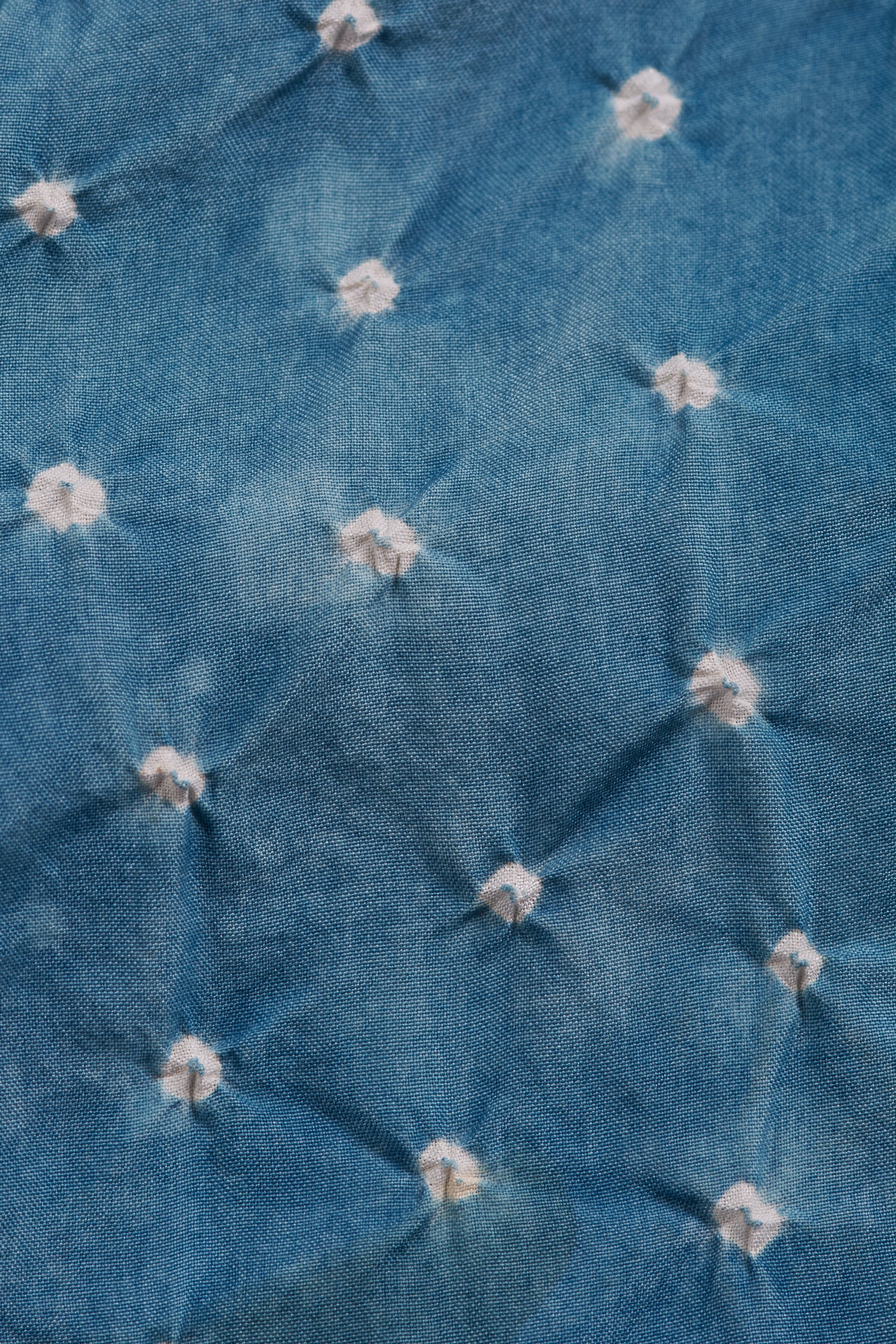 INDIGO SCREEN PRINTED SILK SHIRT