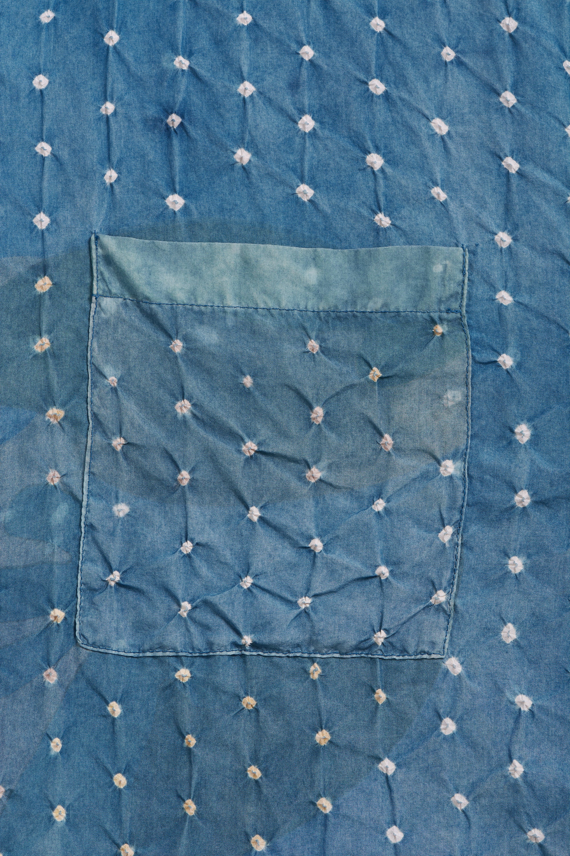 INDIGO SCREEN PRINTED SILK SHIRT