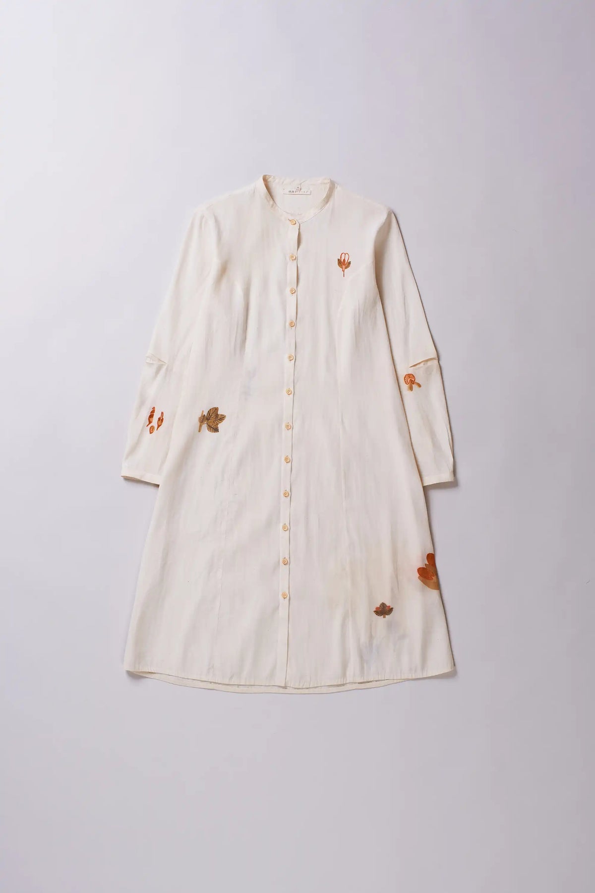 Hand Painted Women Dress in Ecru