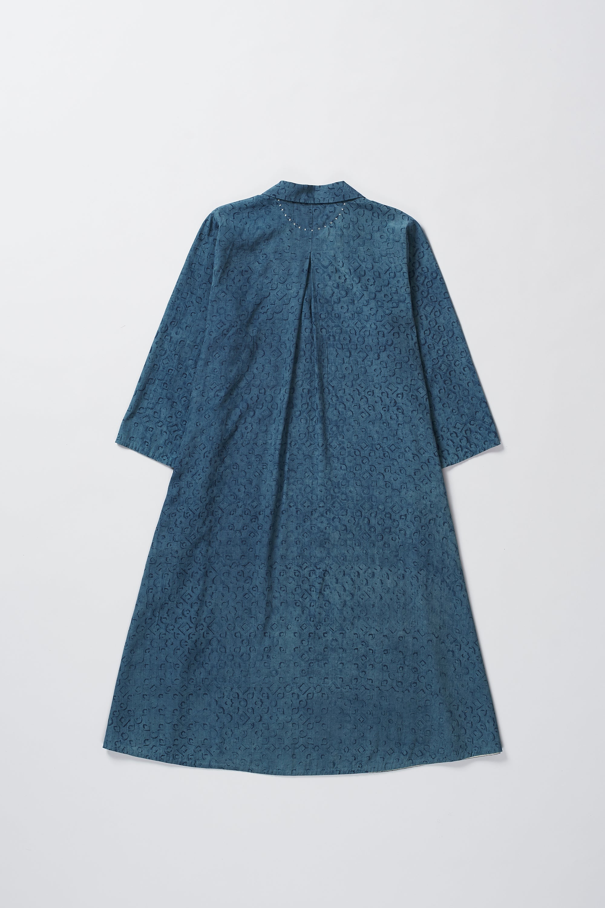 MEDIUM INDIGO BLOCK PRINT DRESS
