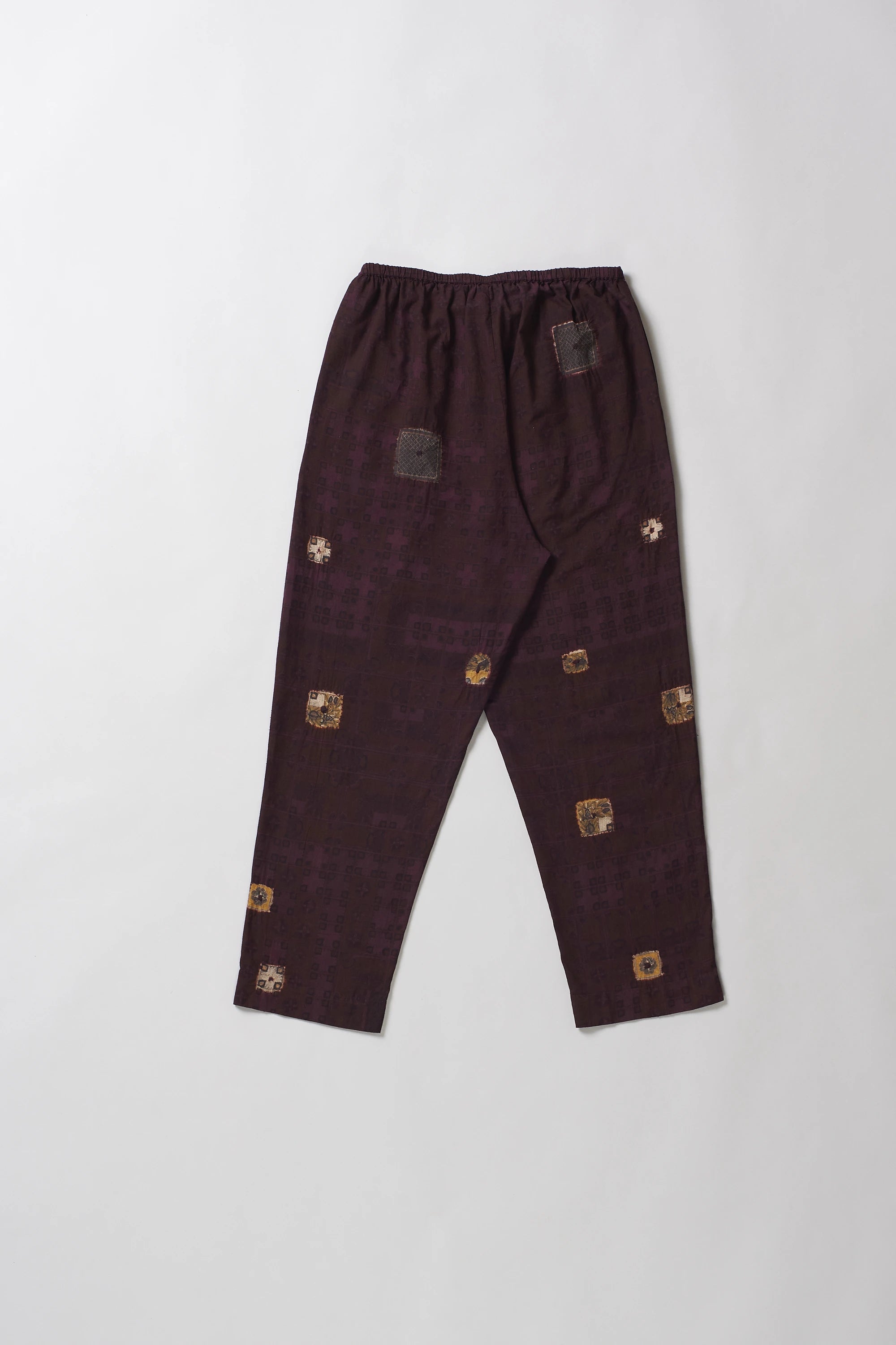 Purple Red Screen Printed Pant