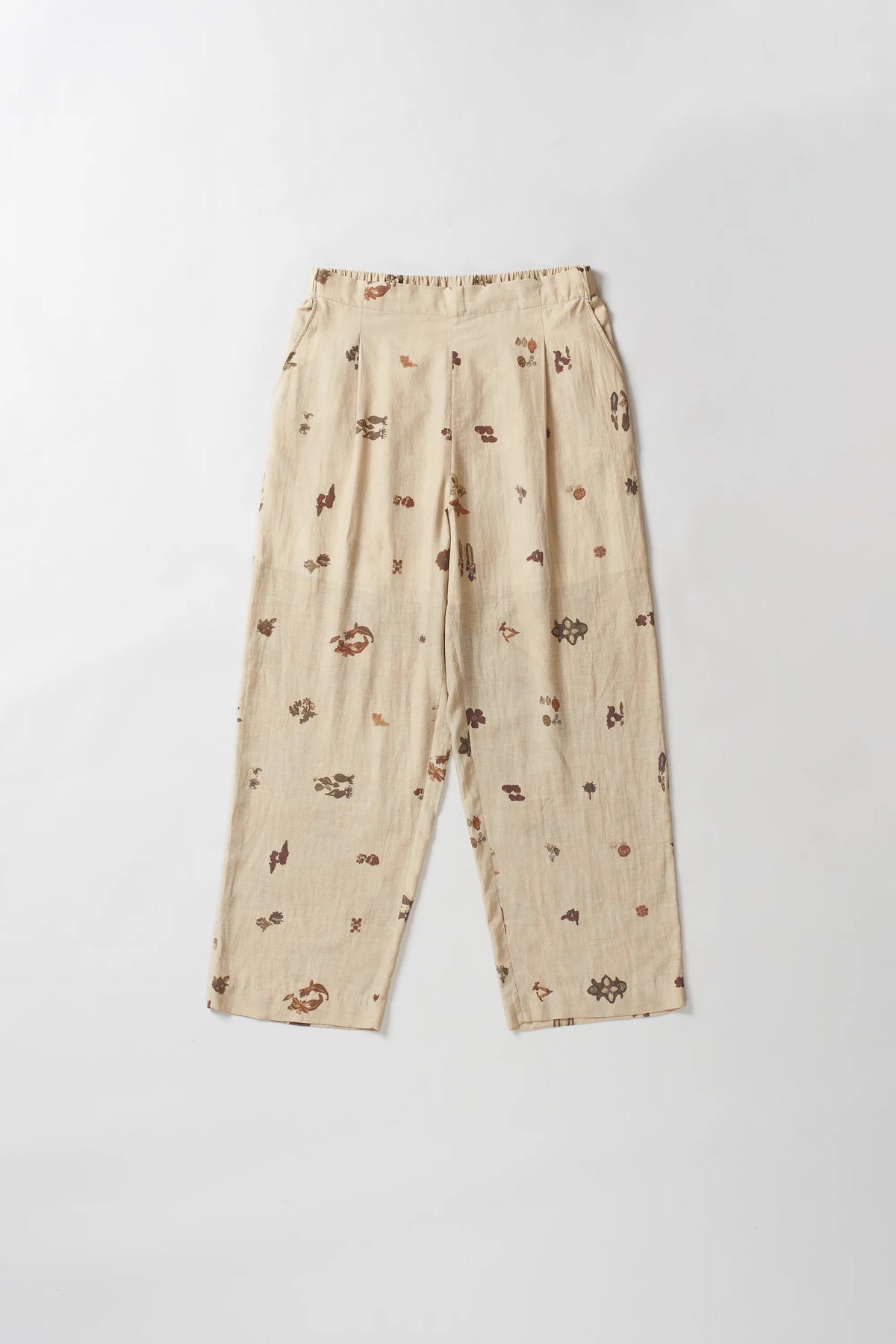 Cotton Silk Blend Screen Print Pant