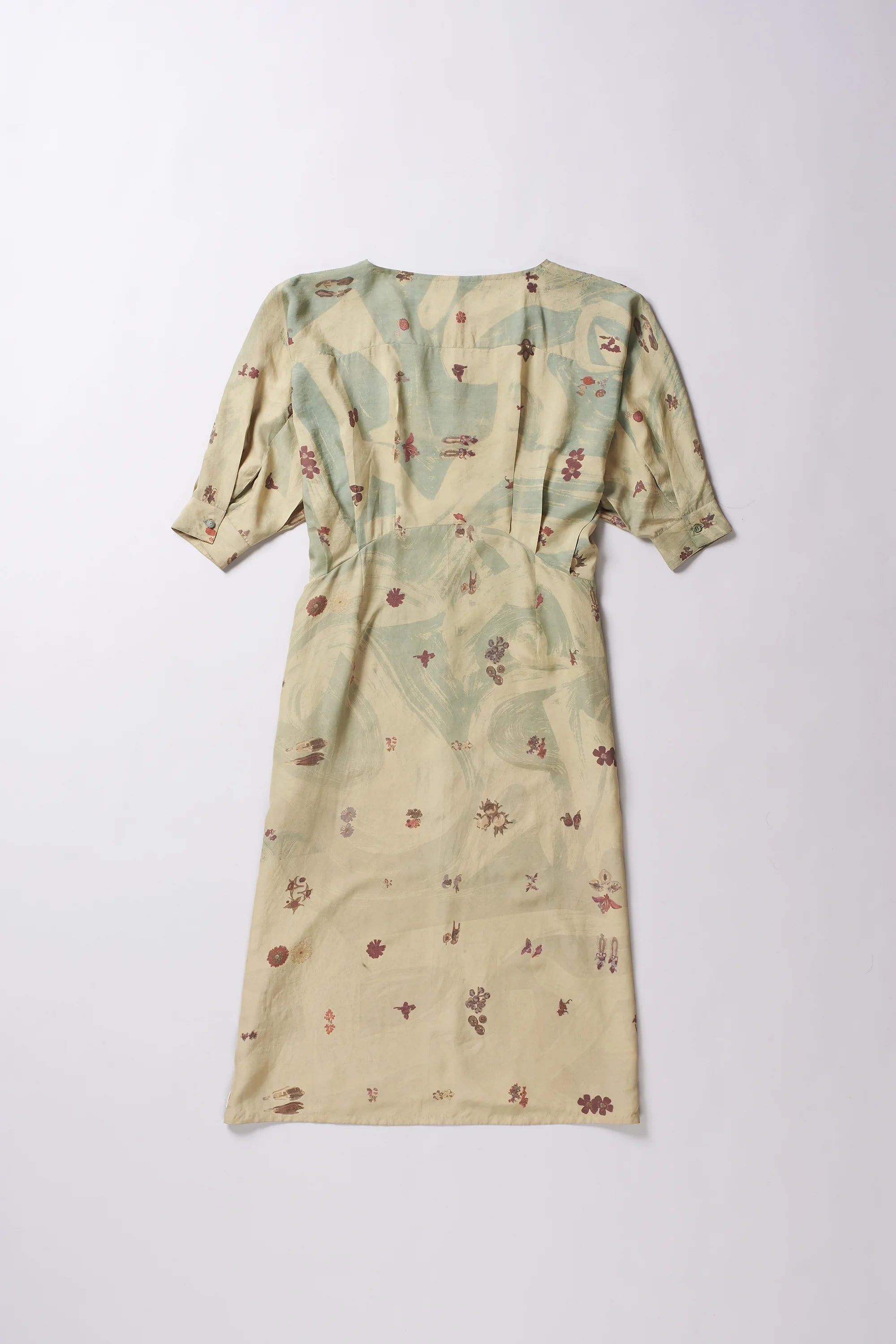 Ocean Blue Screen Printed Silk Dress
