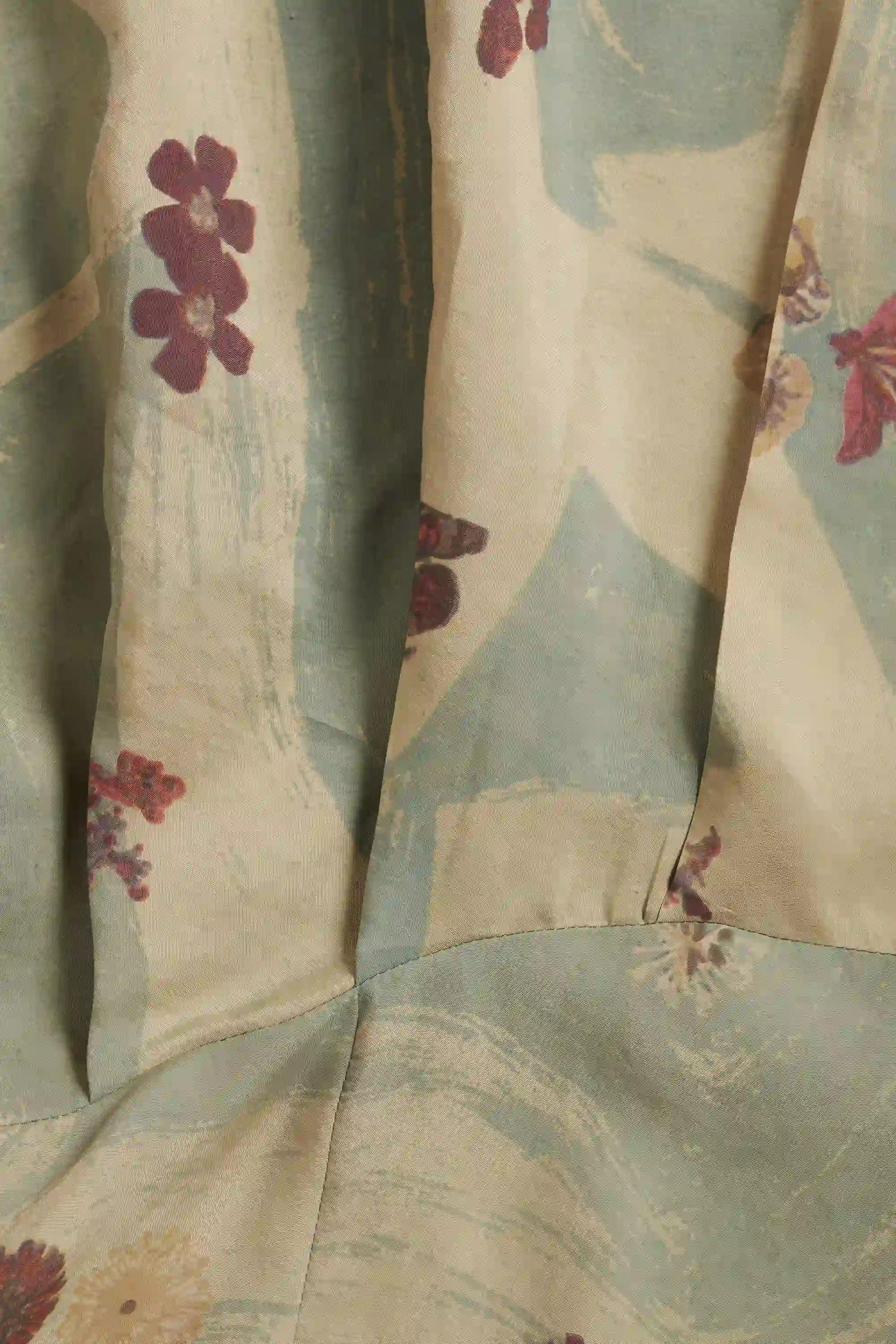 Ocean Blue Screen Printed Silk Dress