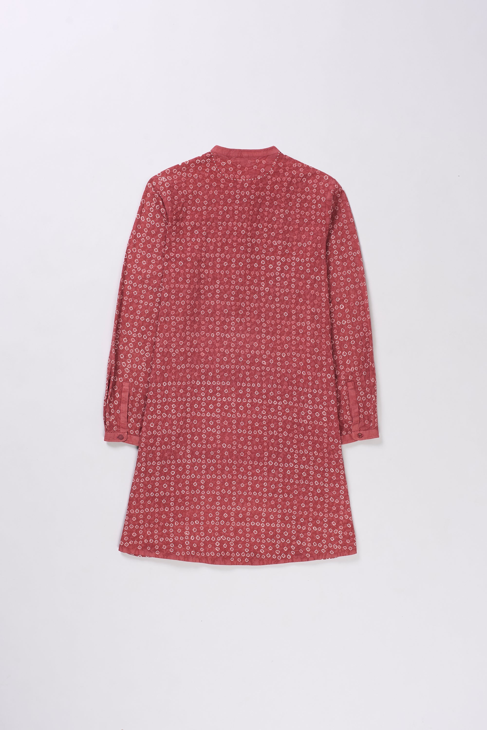 CRIMSON PINK YARN DYED WOMEN DRESS