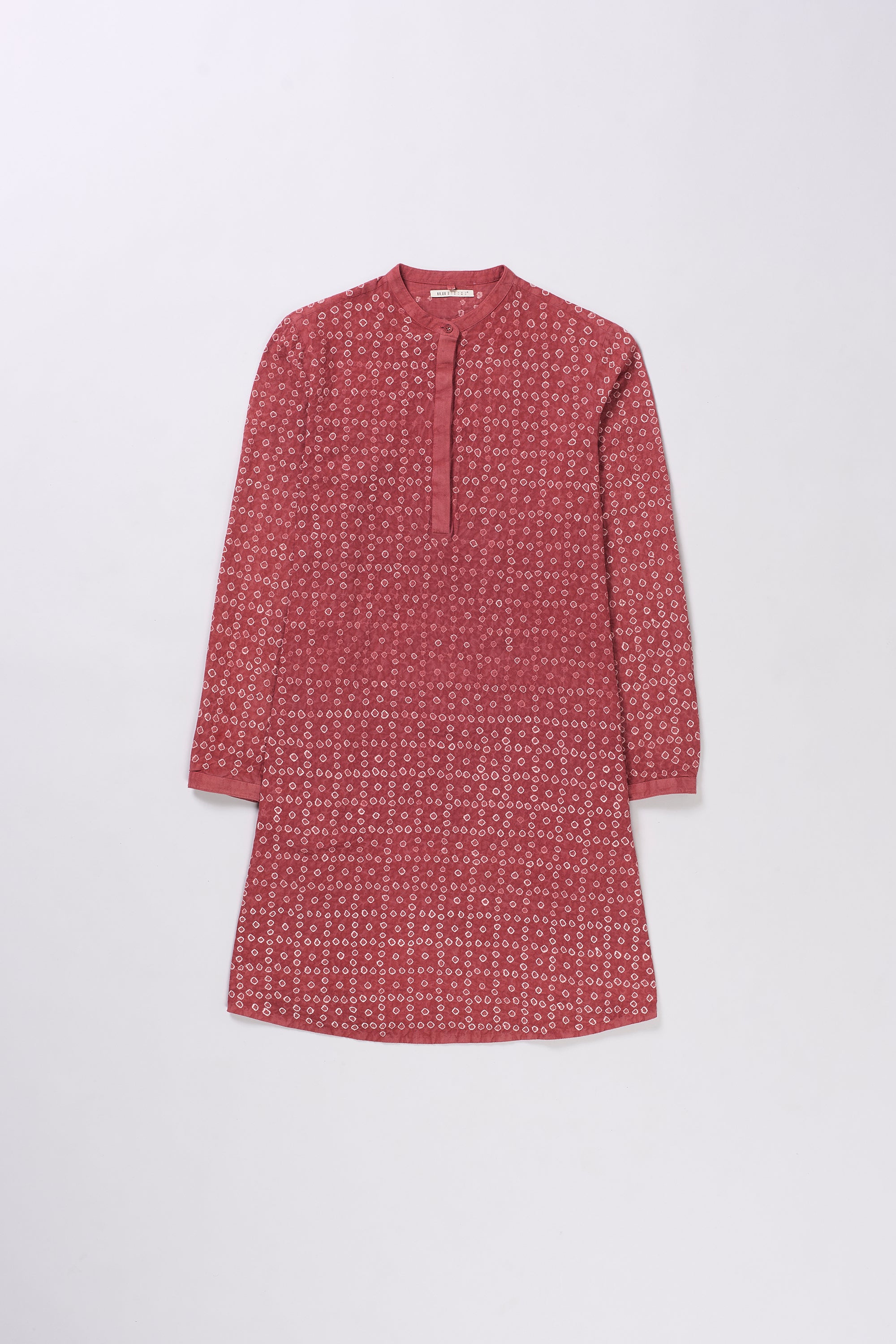 CRIMSON PINK YARN DYED WOMEN DRESS