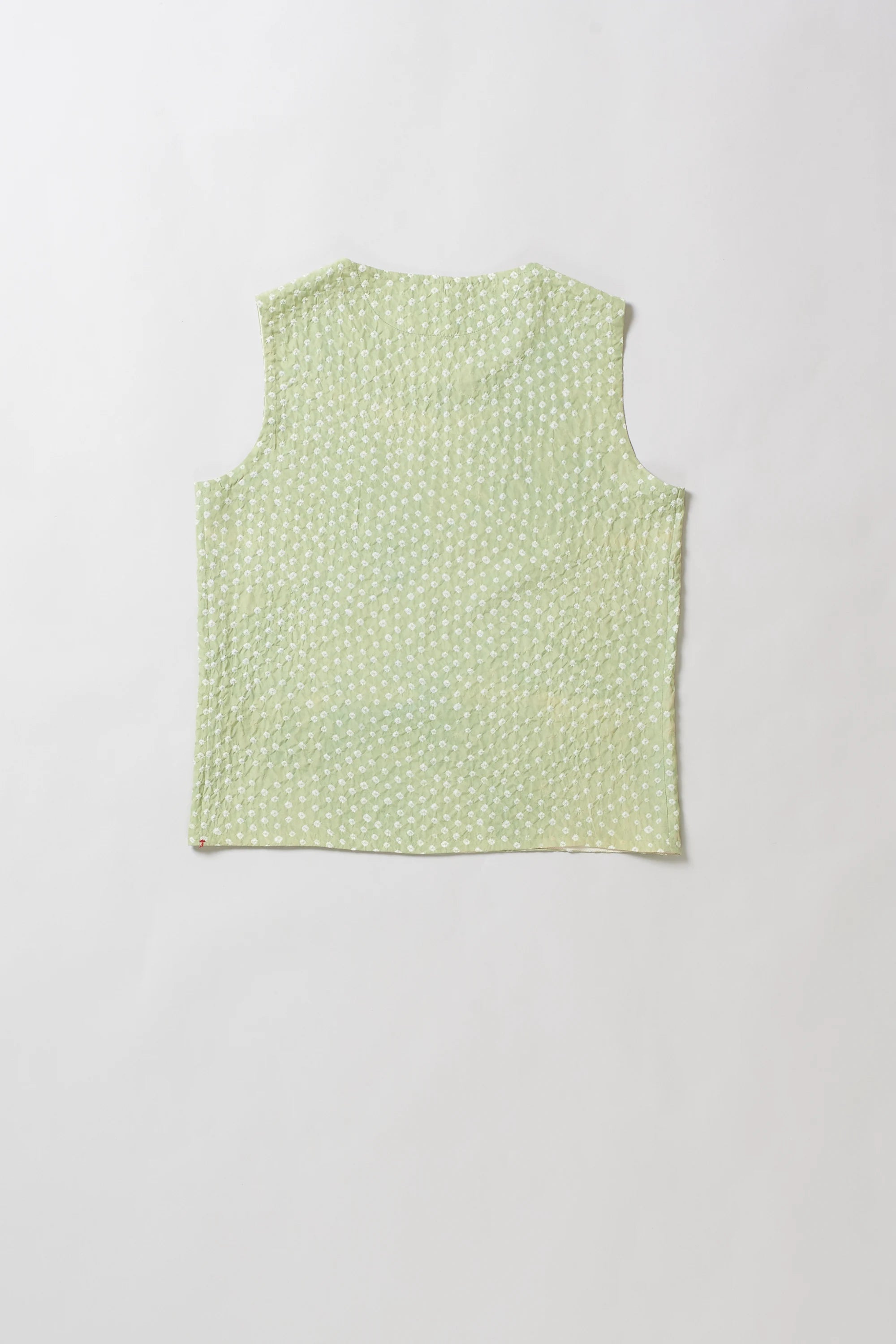 Mint Green Silk Bandhani Women Top