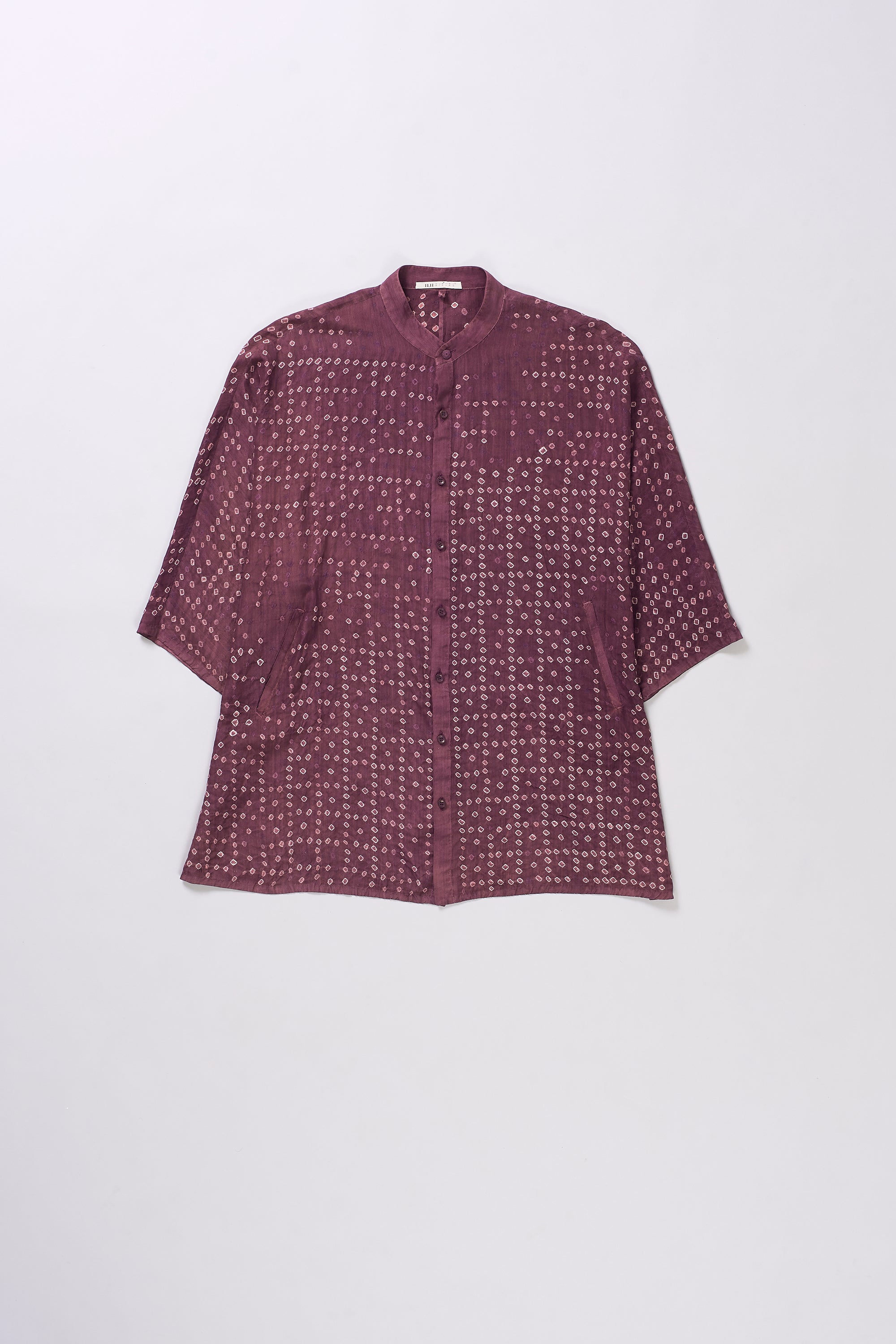 PURPLE RED SILK SHIRT