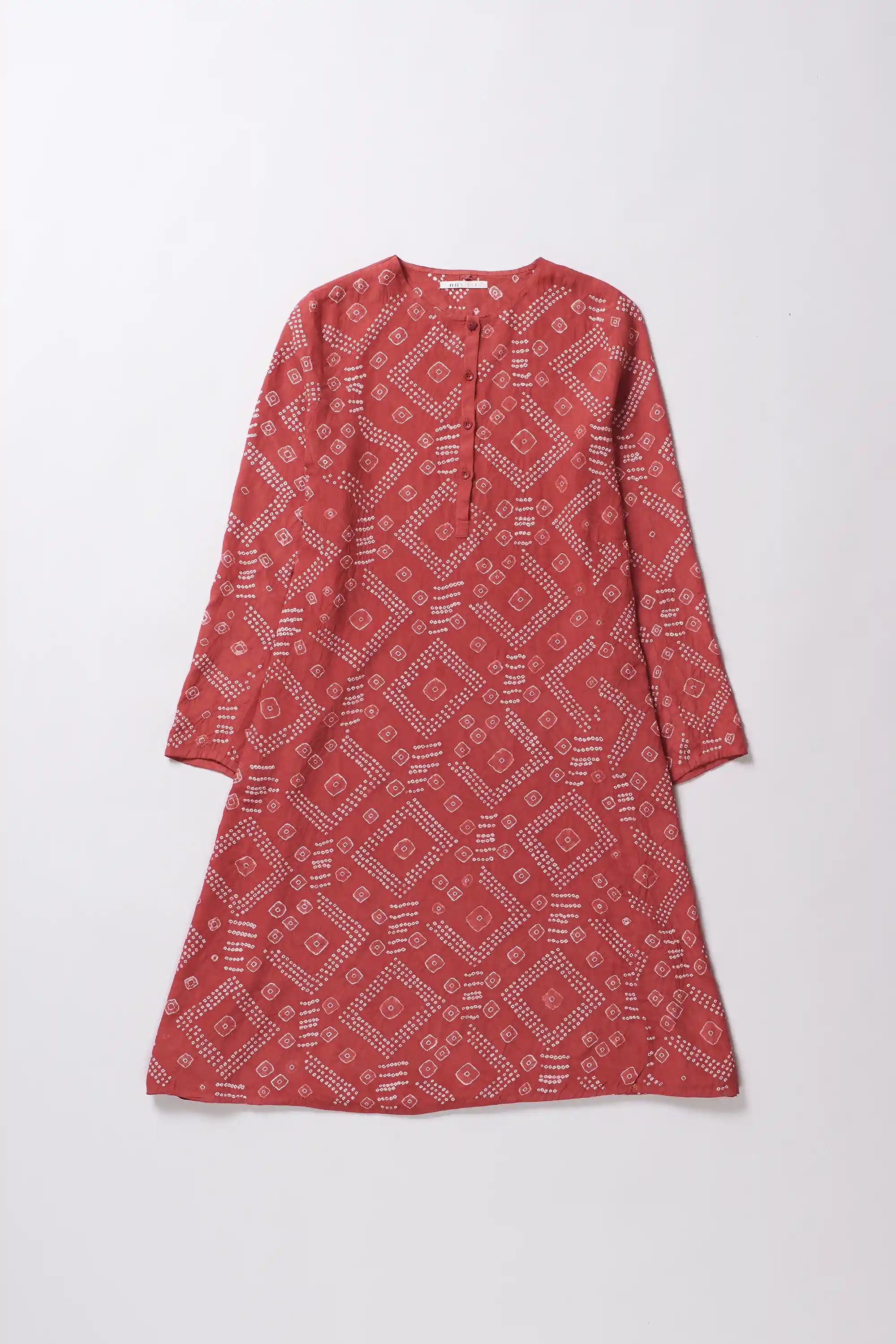 Silk Dress in Bandhani