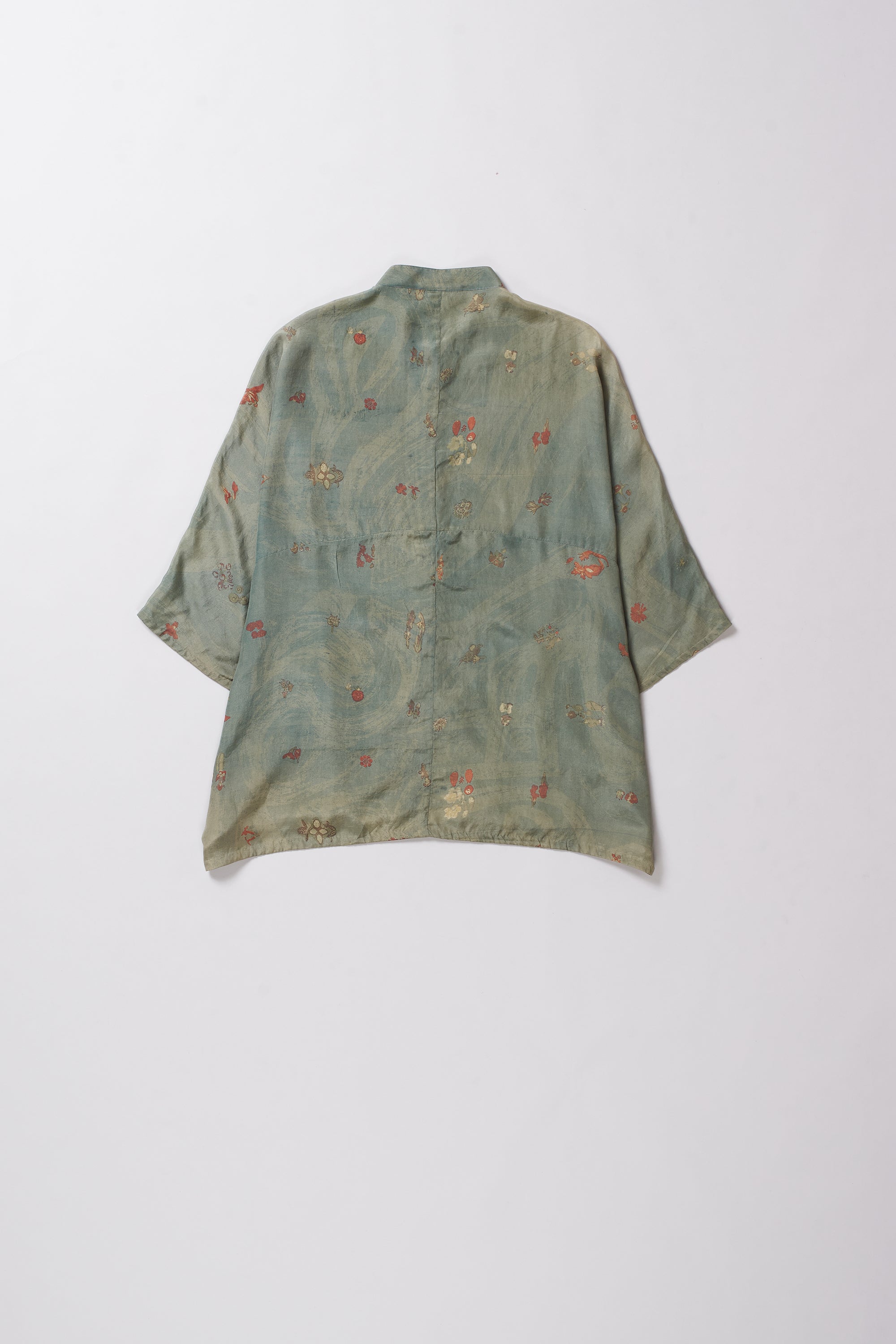 LEAF GREEN SILK BLEND SHIRT