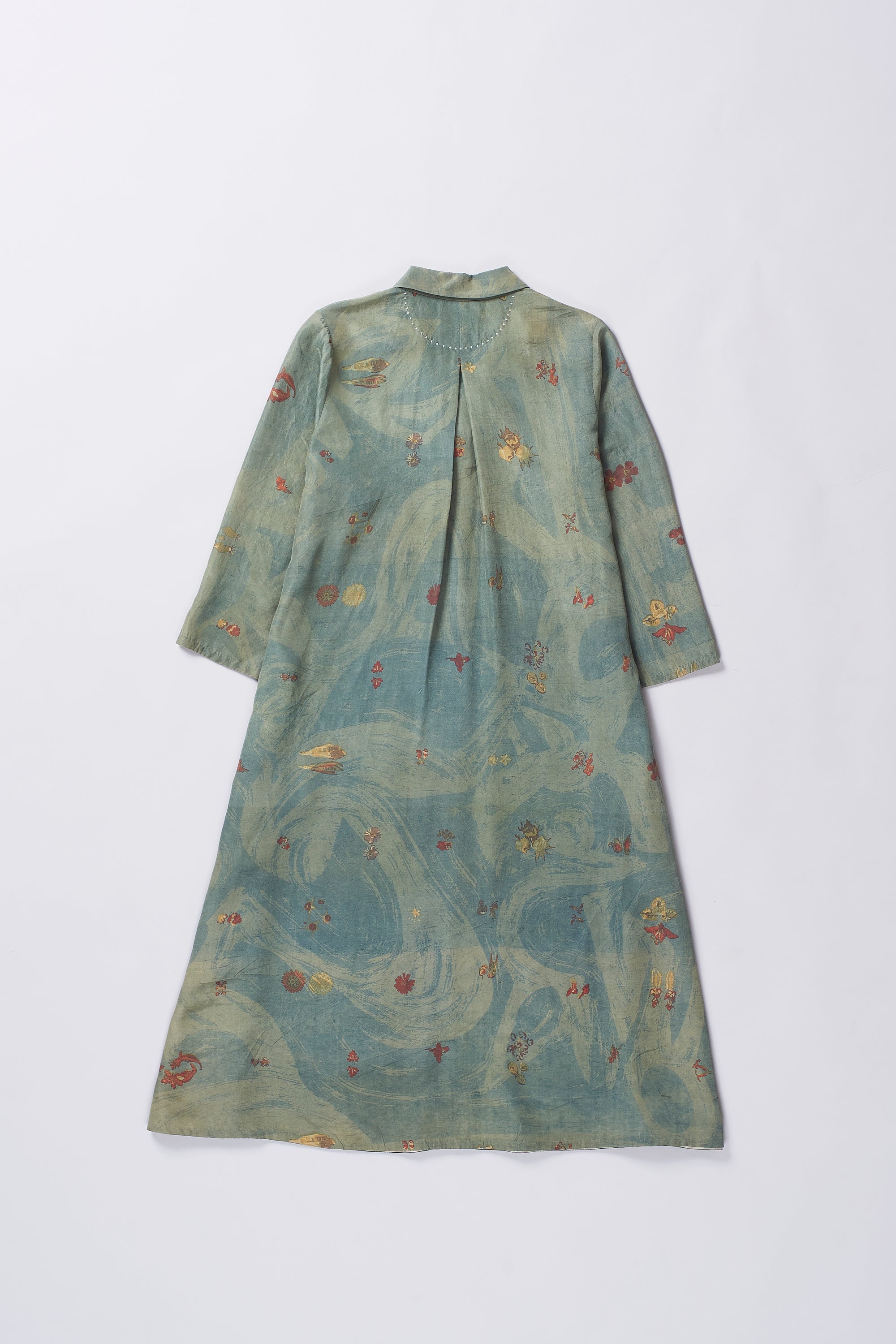 LEAF GREEN SILK BLEND DRESS