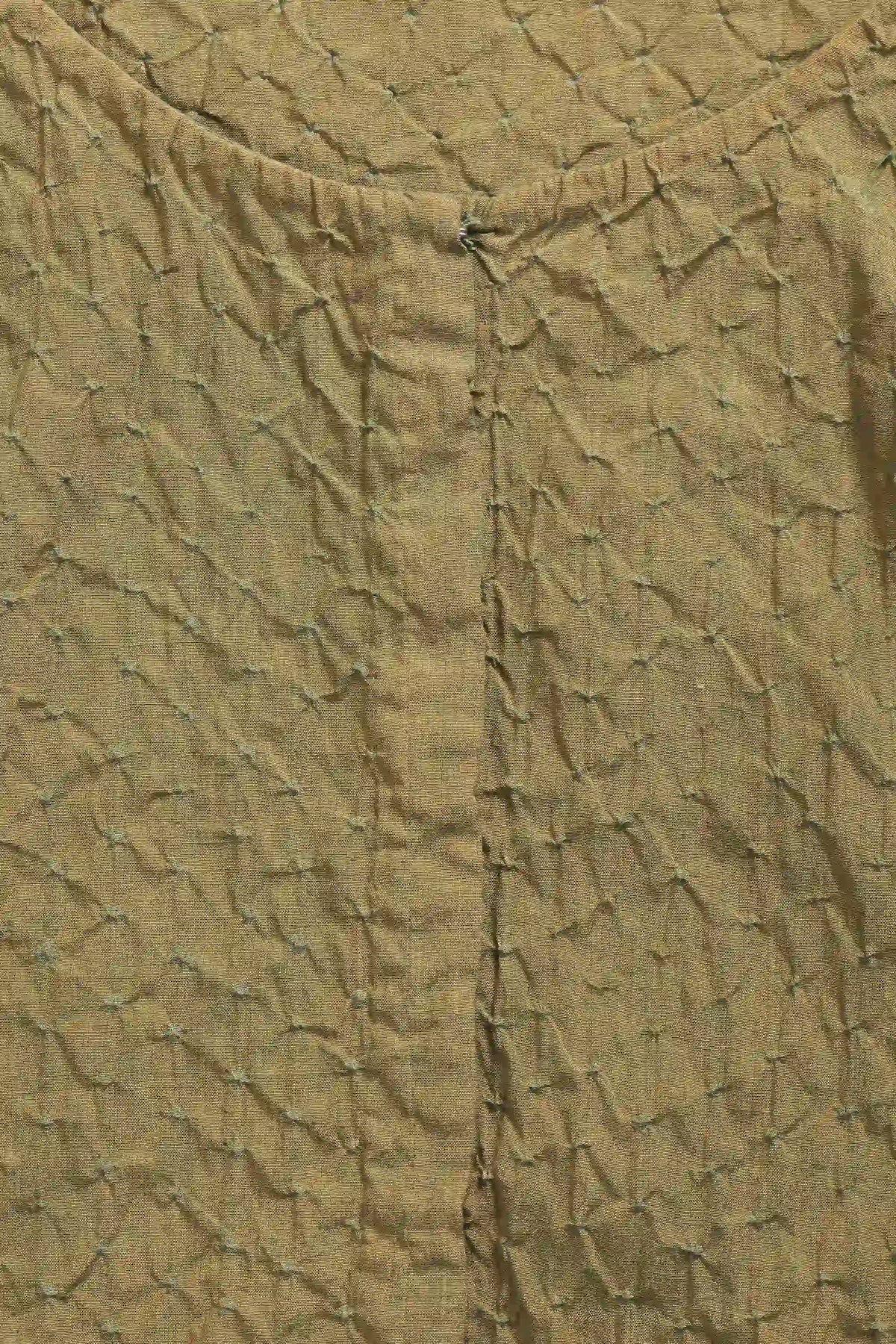 Olive Green Cotton Silk Blend Screen Print Top