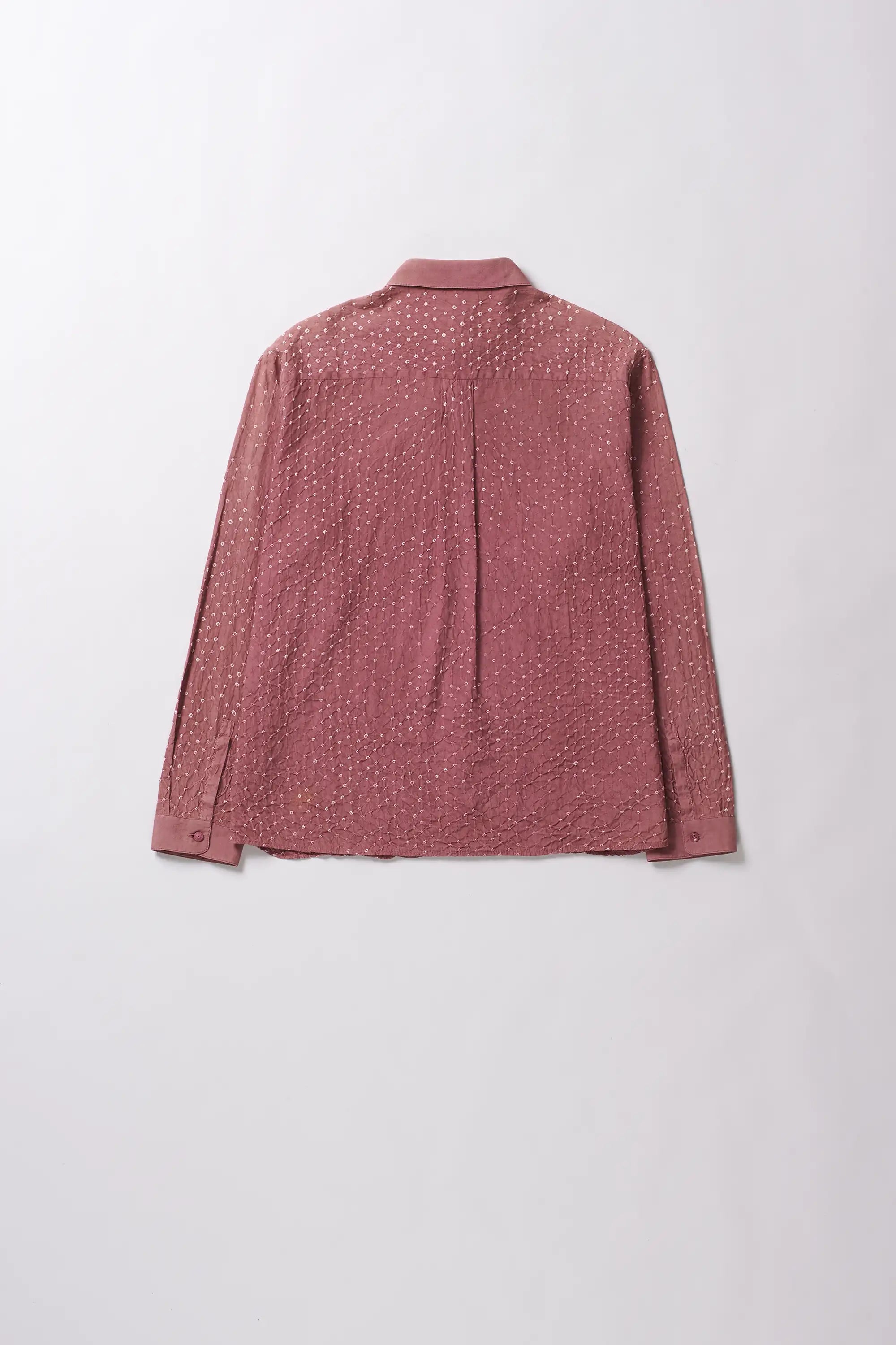 Sappan Fuschia Cotton Silk Blend Bandhani Unisex Shirt