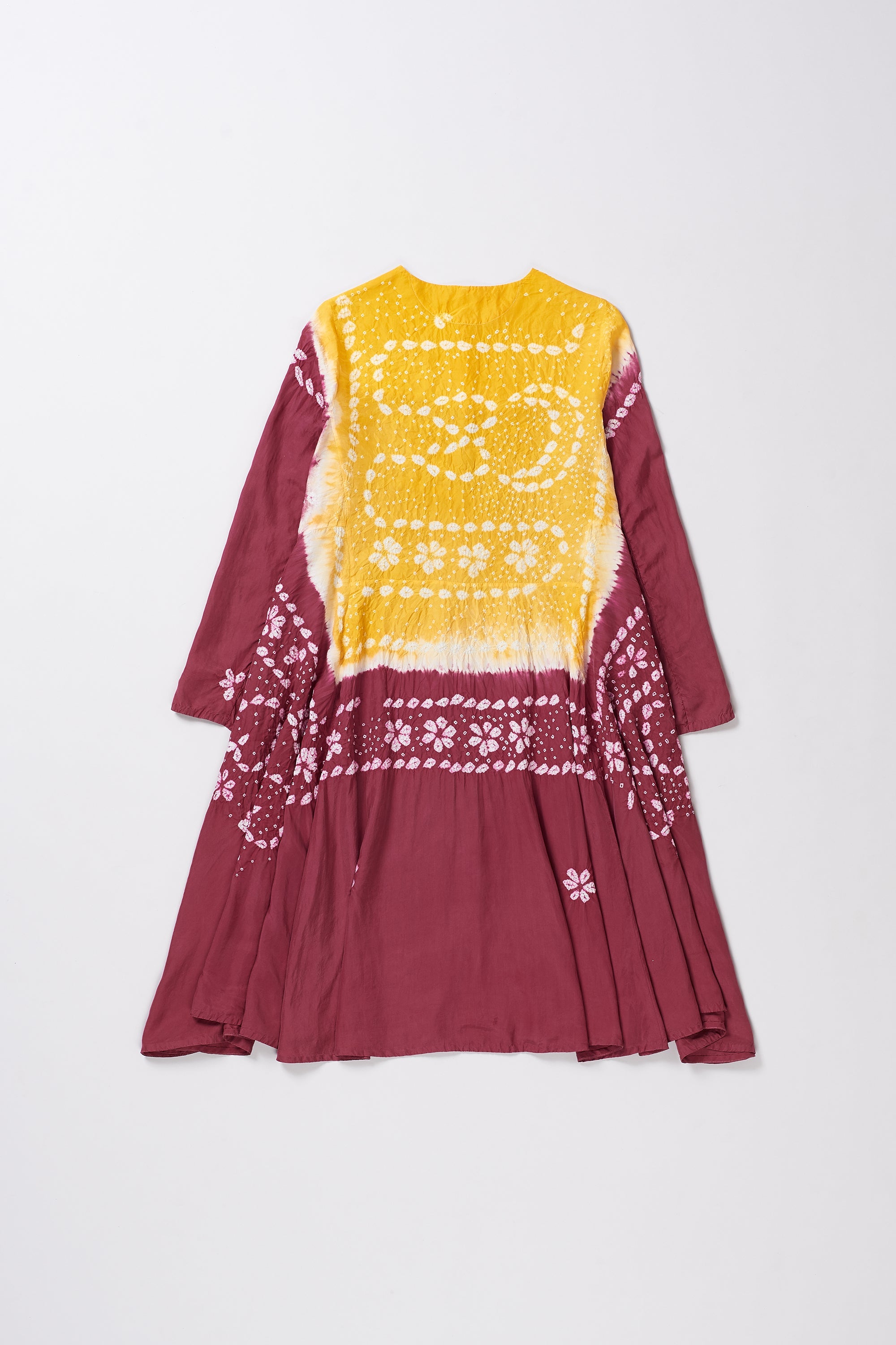 SILK BLEND MULTI COLOUR SHIBORI DRESS