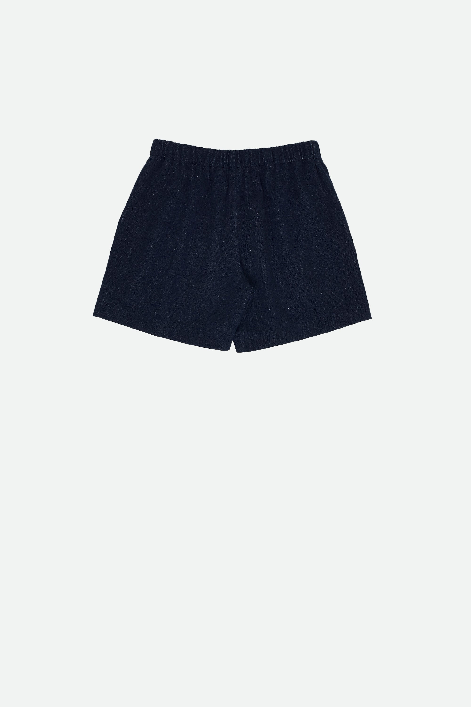 NATURAL INDIGO COTTON DRAWSTRING UNISEX SHORTS