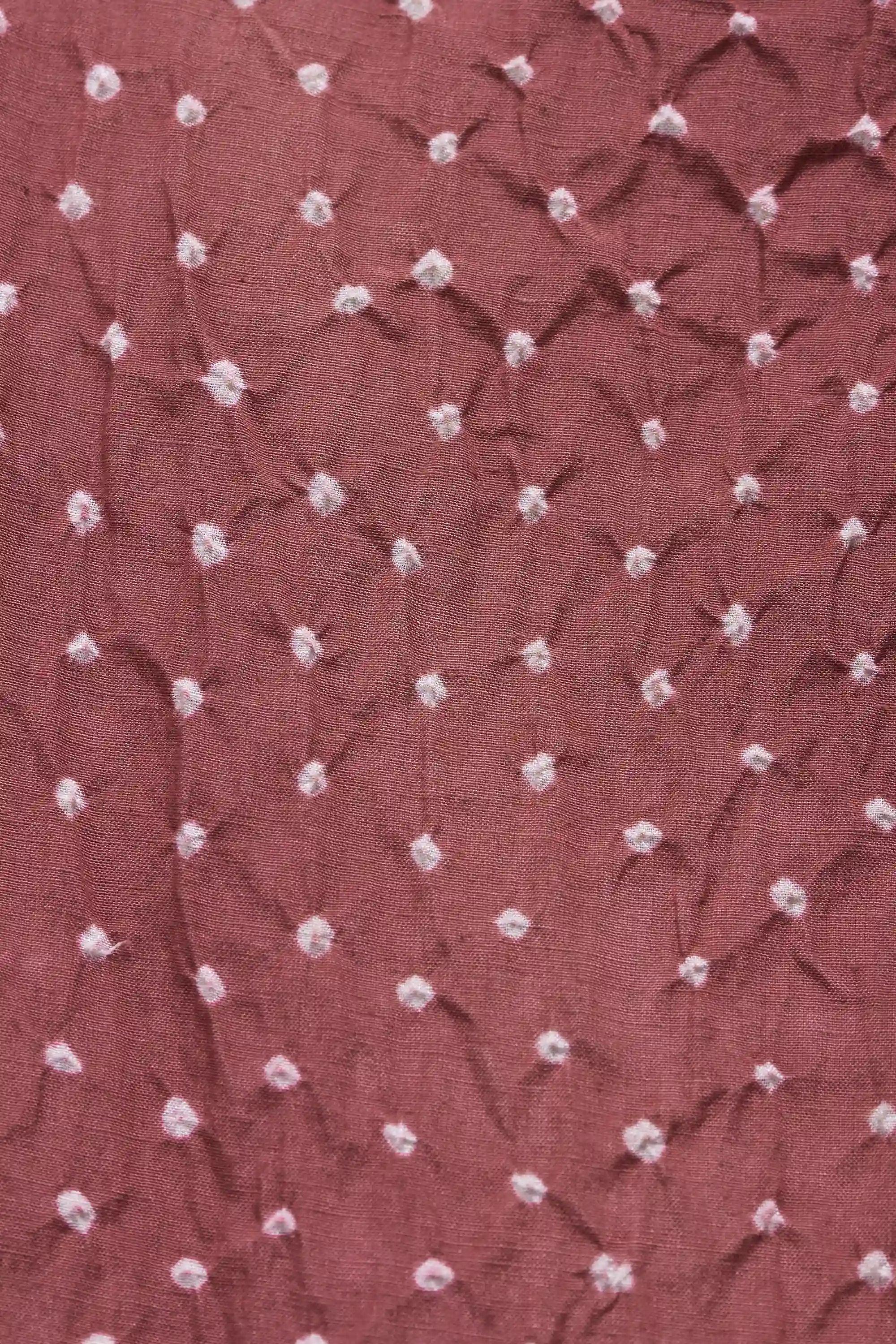 Fuschia Pink Cotton Silk Blend Bandhani Women Dress