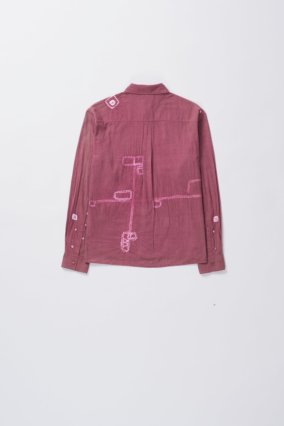 Fine Cotton Shirt Speckled with Shibori