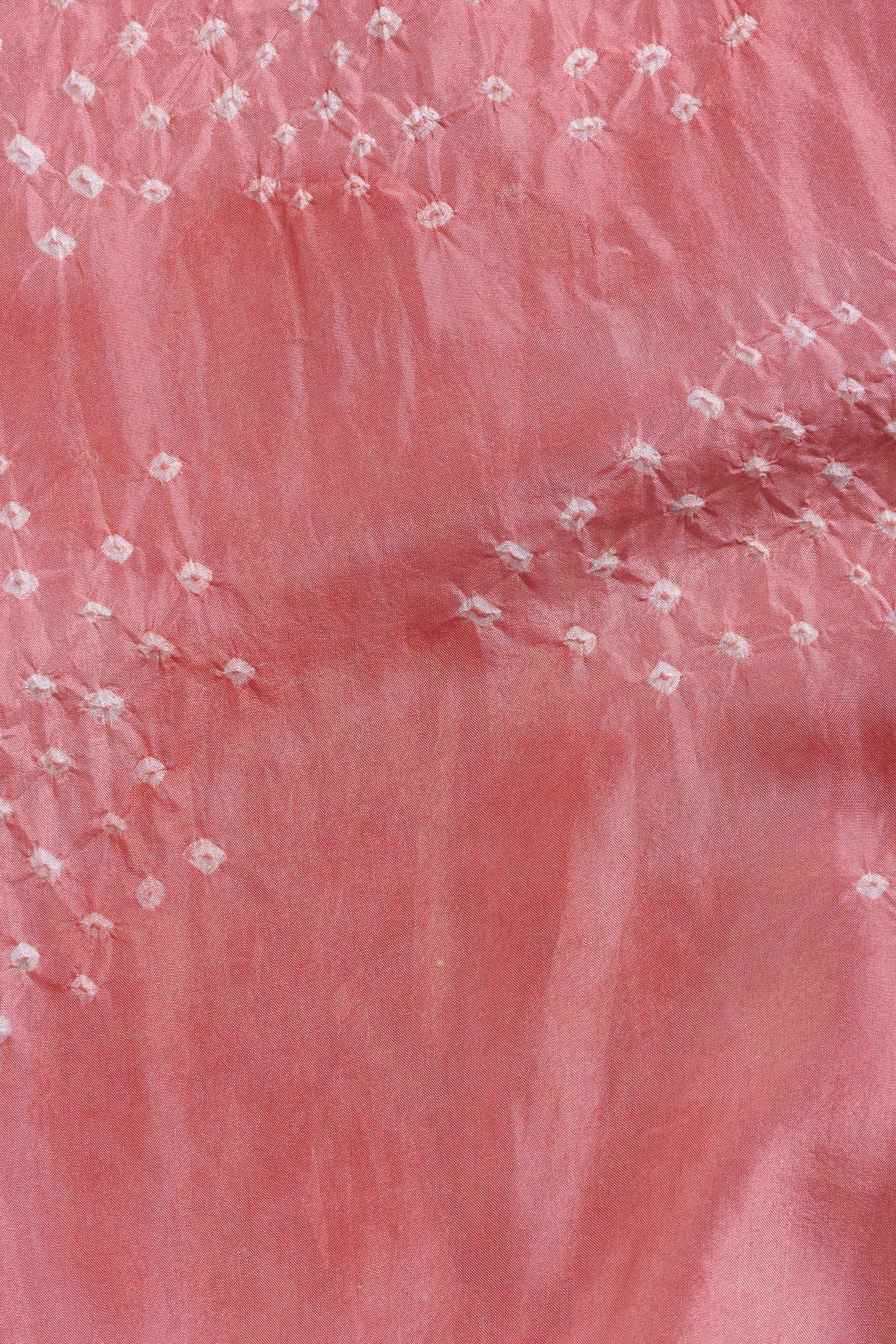 PINK WOOD SILK BANDHANI SCARF