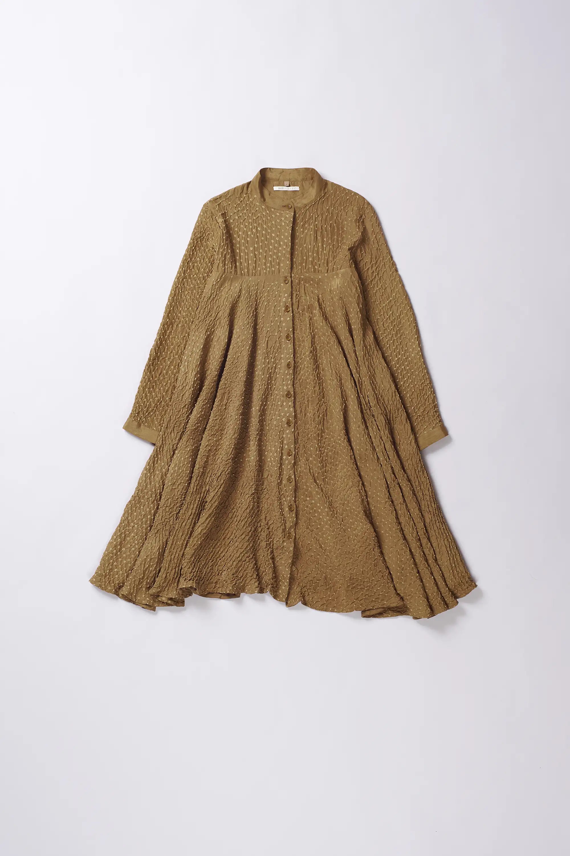 Filter Coffee Silk Bandhani Women Flared Dress