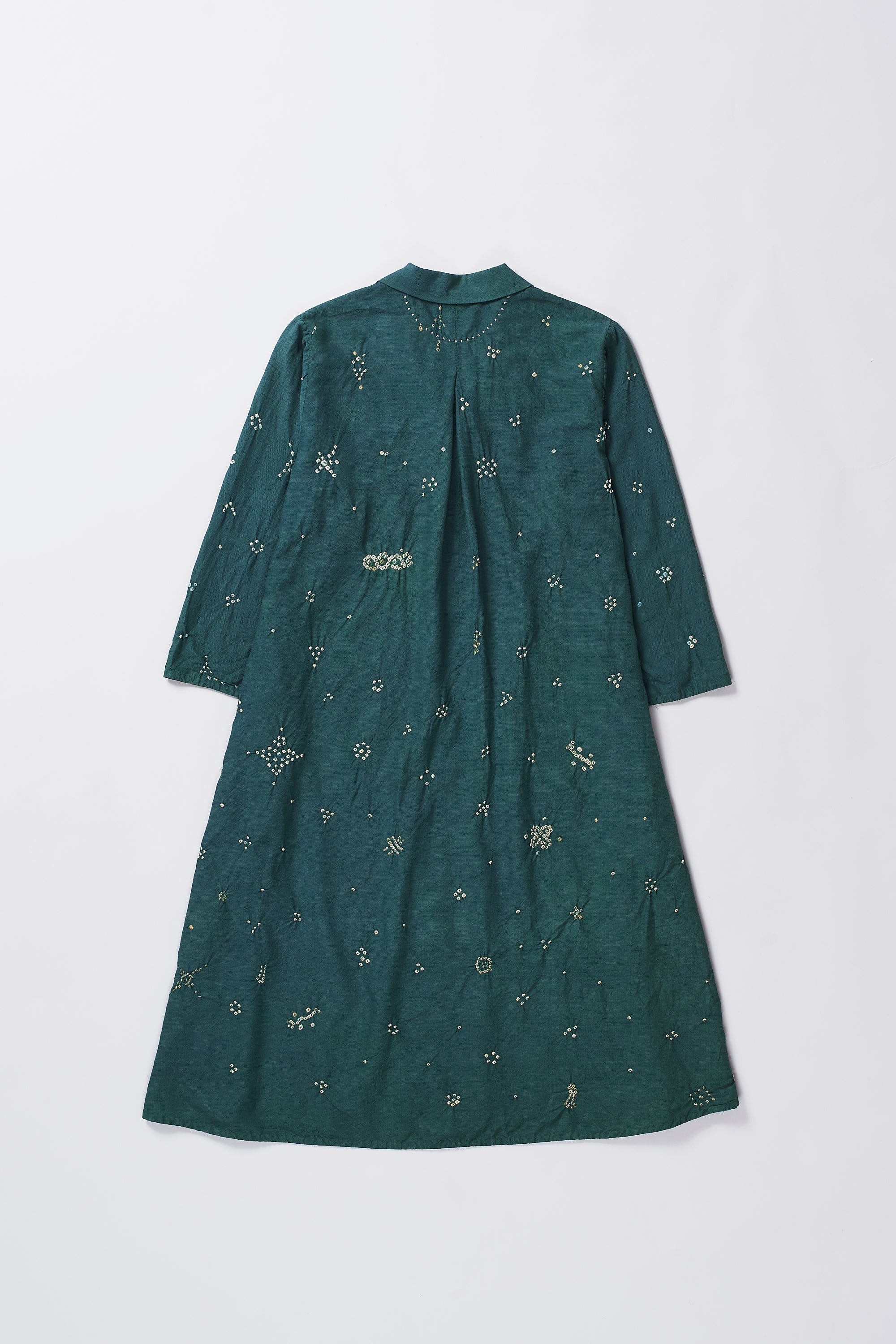 BOTTLE GREEN BANDHANI WOMEN DRESS