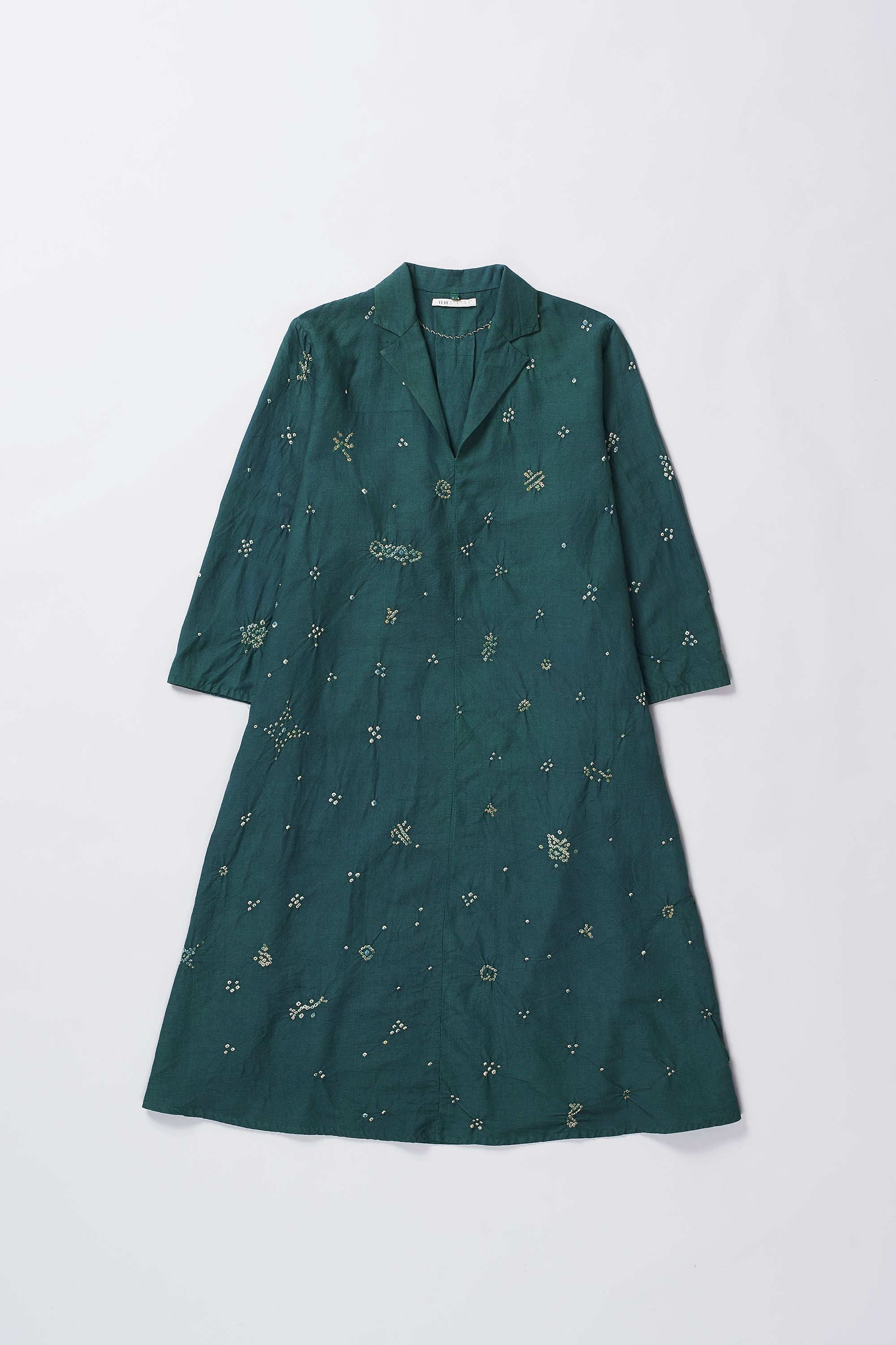 BOTTLE GREEN BANDHANI WOMEN DRESS