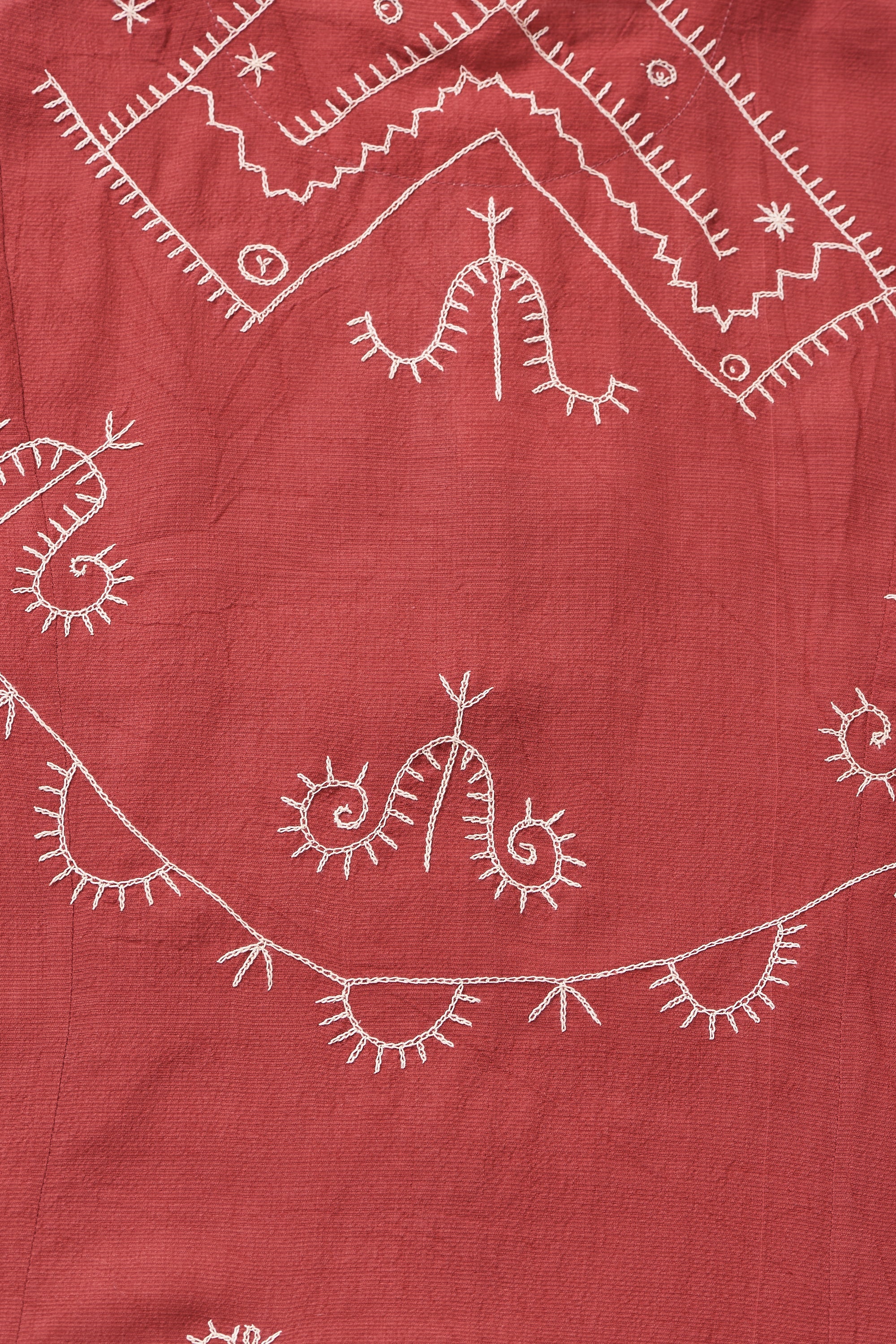 CRIMSON PINK HAND EMBROIDERED DRESS