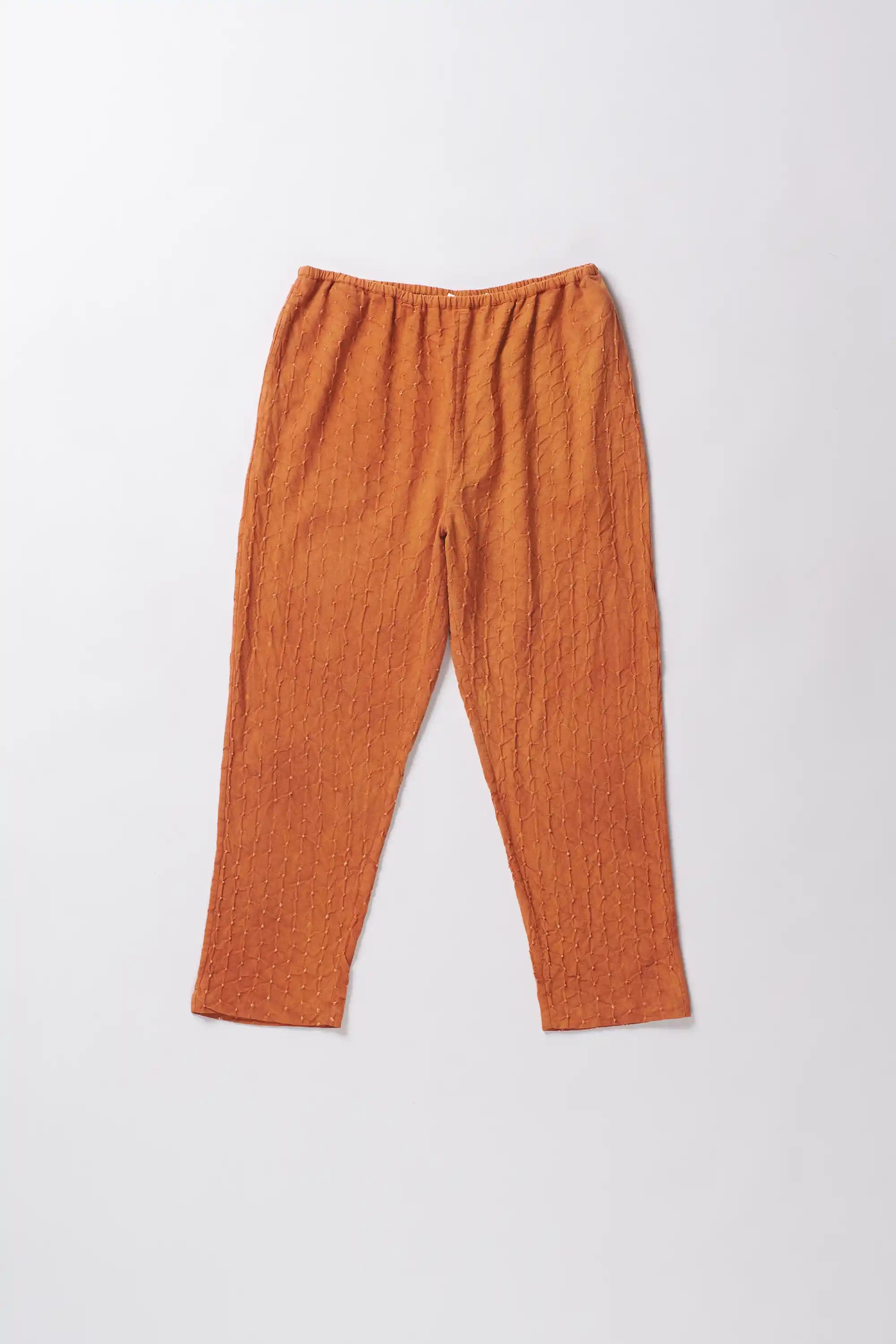 Elasticated Waist Cotton Pant in Sunset Orange