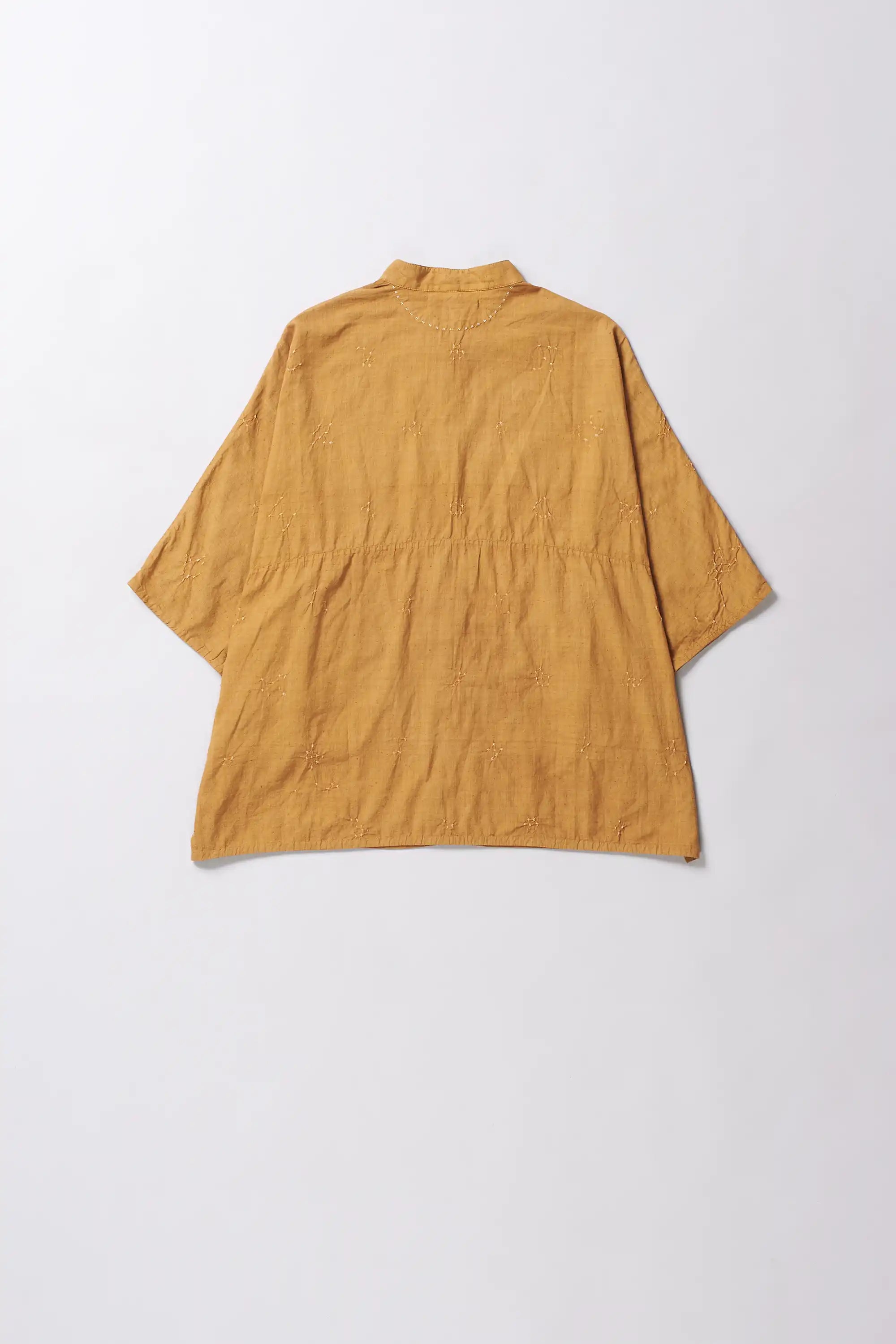 Mustard Yellow Cotton Bandhani Shirt
