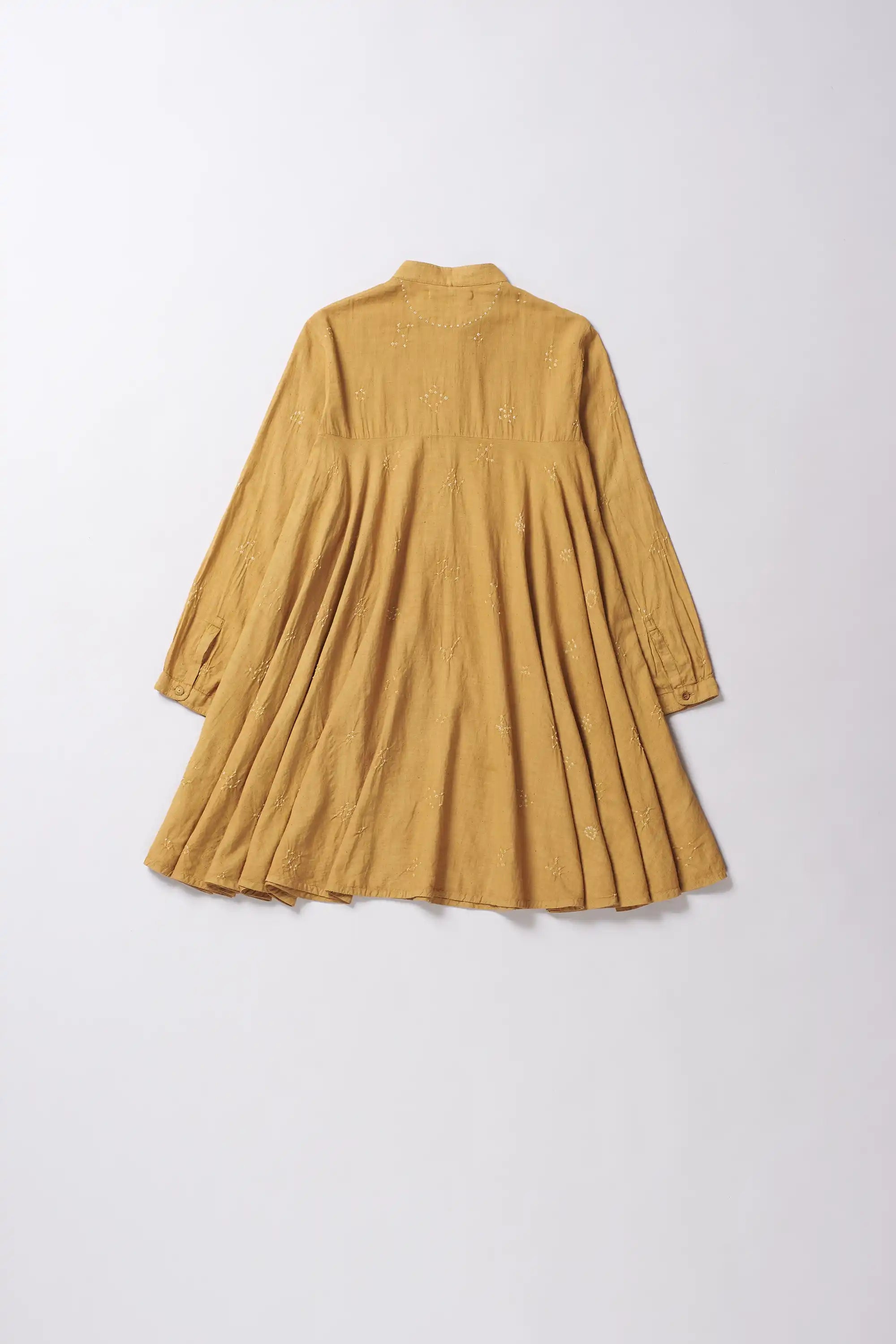 Mustard Yellow Cotton Bandhani Dress