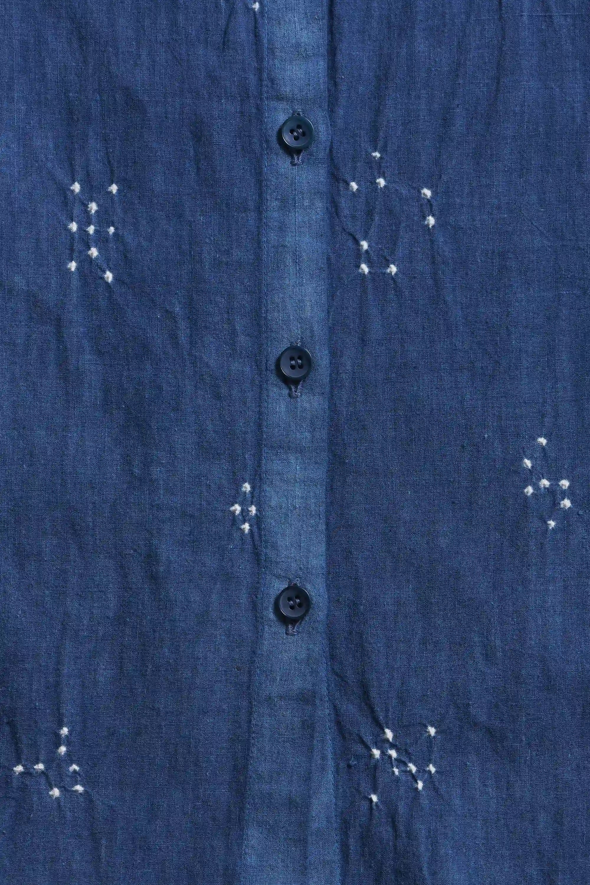 Bandhani Dress in Medium Indigo