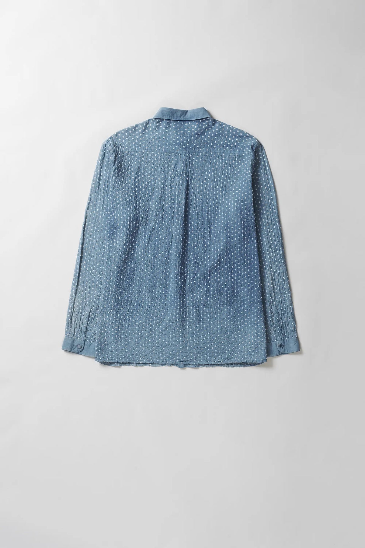 Mul Cotton Bandhani Shirt in Medium Indigo
