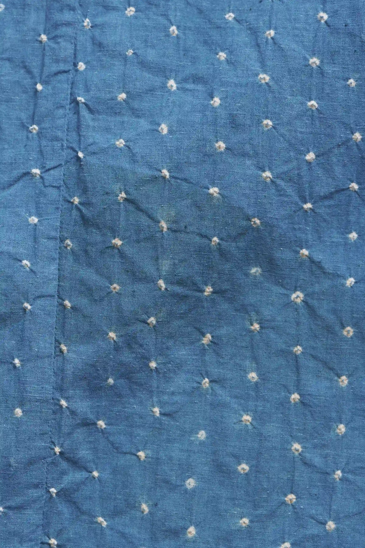 Medium Indigo Draped Bandhani Dress