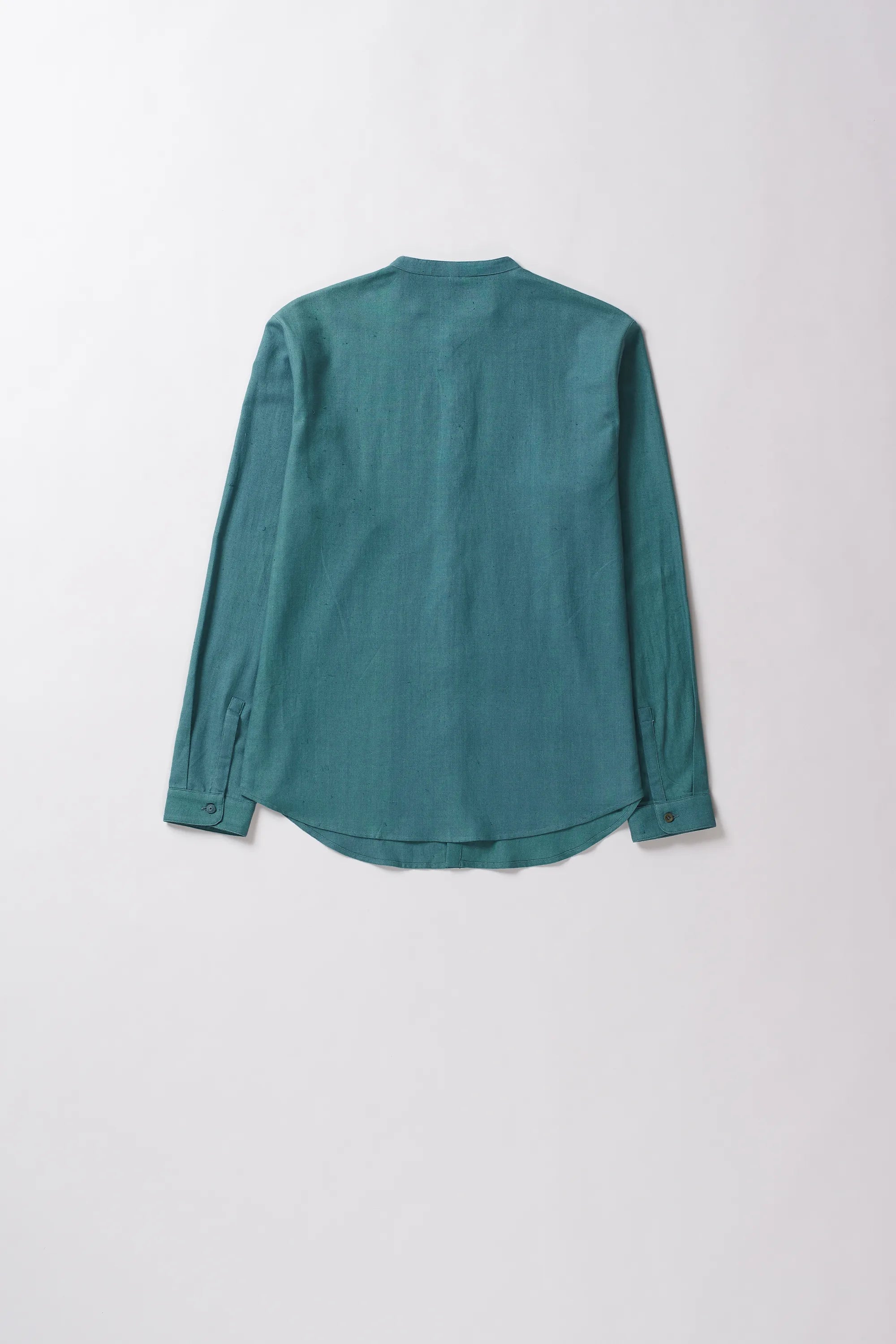 Band Collar Leaf Green Shirt