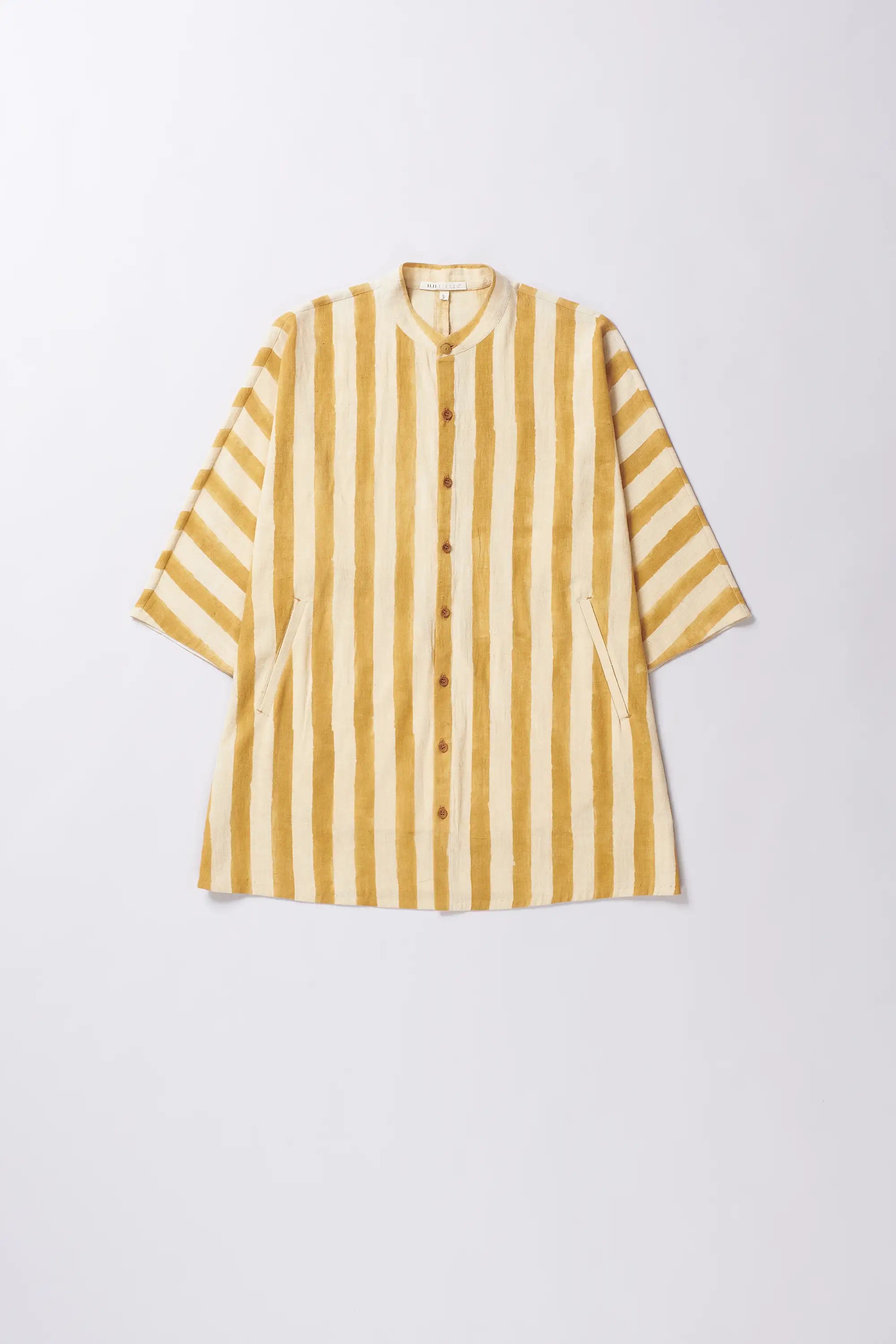 Kimono Sleeve Shirt in Mustard Yellow