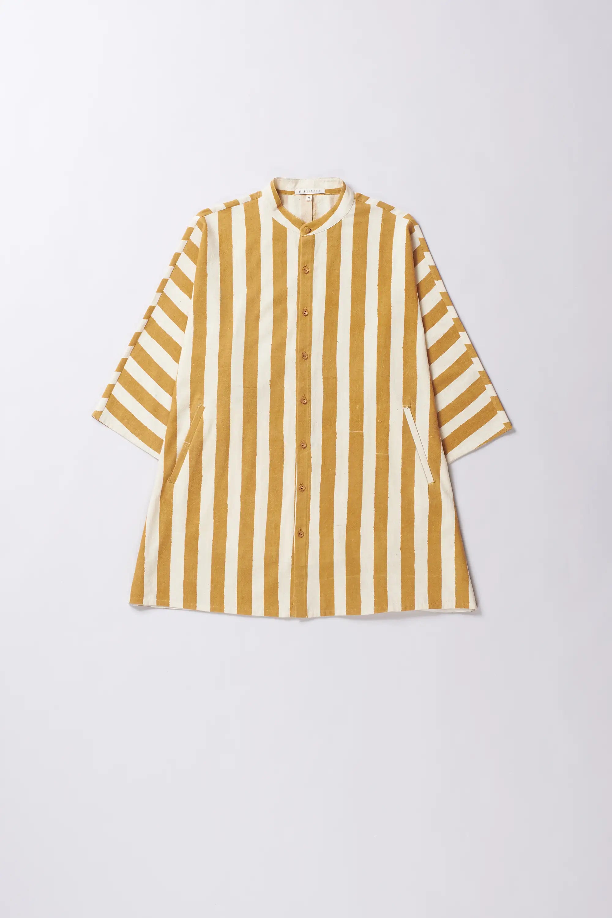 Kimono Sleeve Shirt in Mustard Yellow